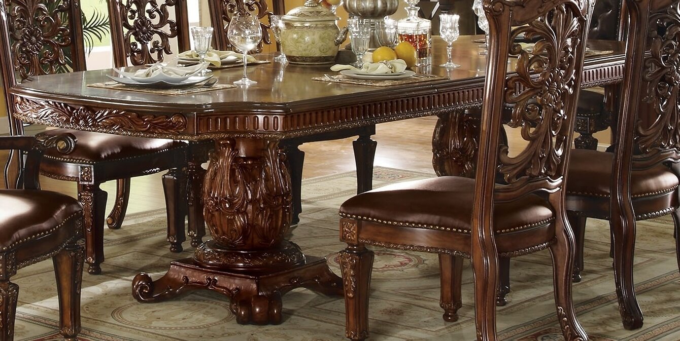 Vendome PU/Wood 120"L Dining Set by ACME
