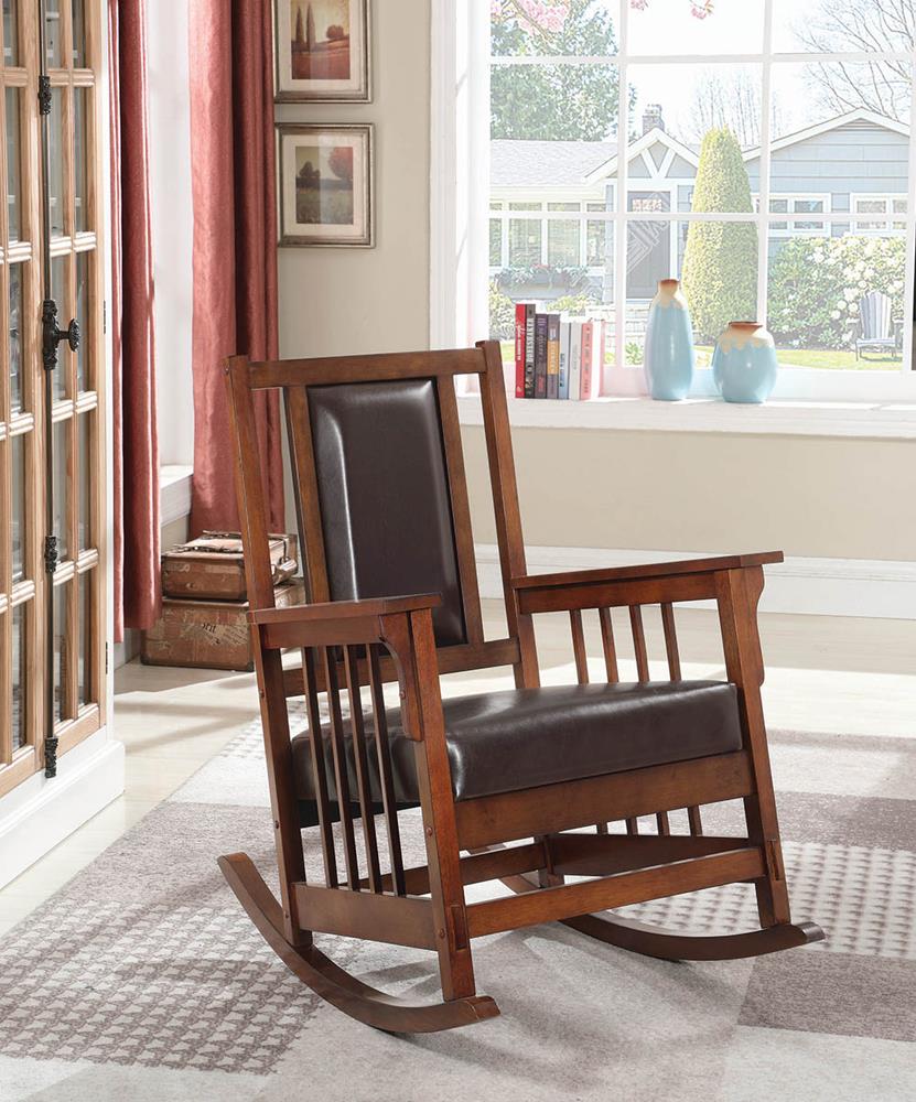 Ida Leatherette/Wood Rocking Chair