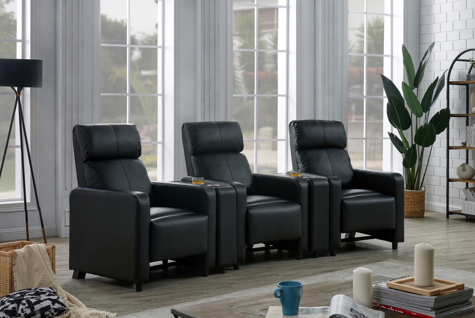 Toohey PU Home Theater Push Back Recliner