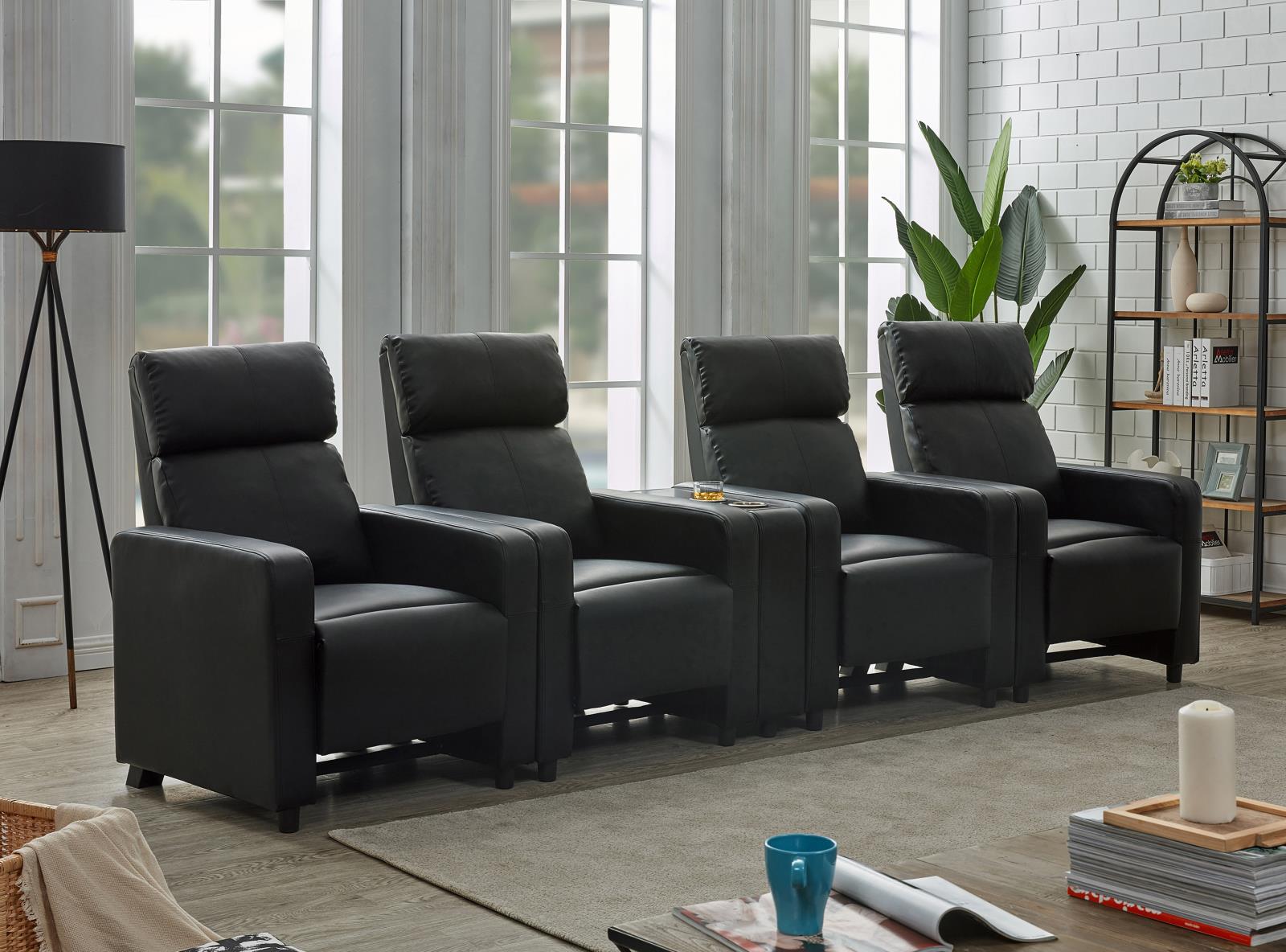 Toohey PU Home Theater Push Back Recliner