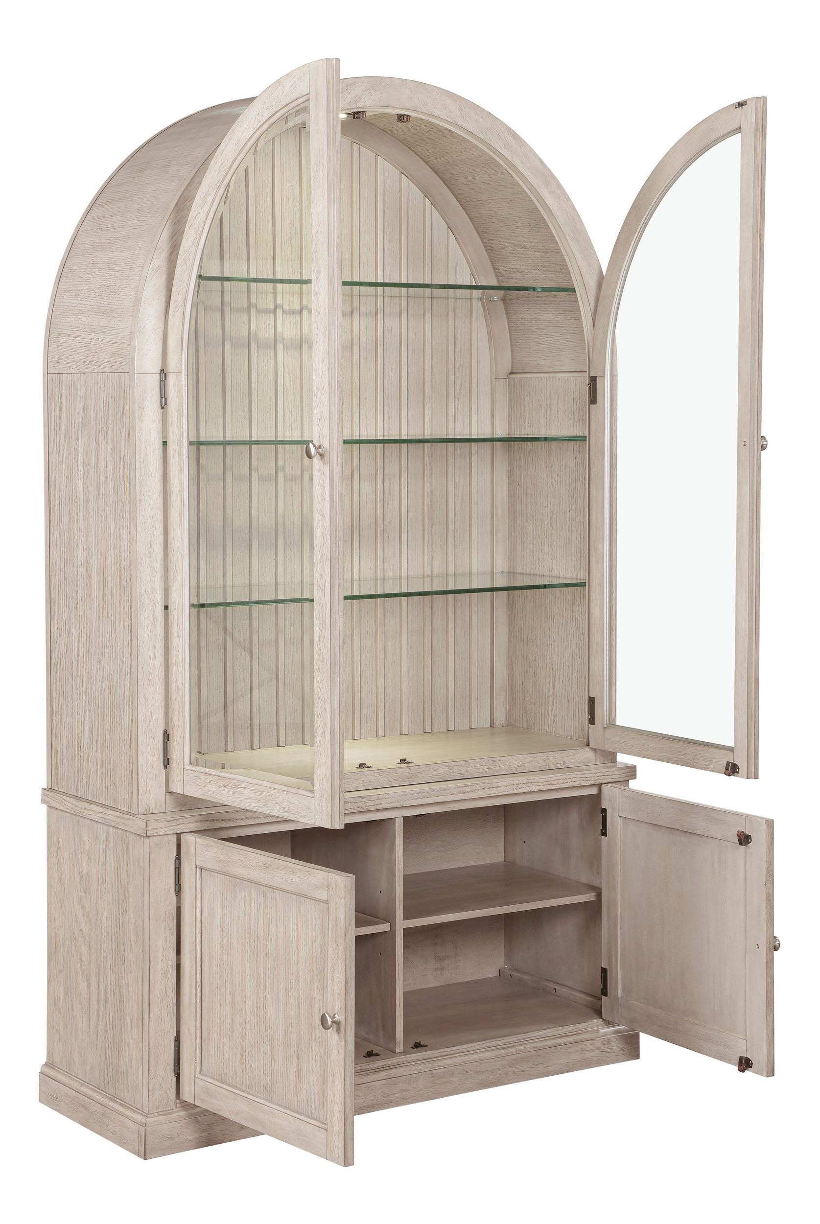 Lofton Wood/Glass Curio with 4 Doors