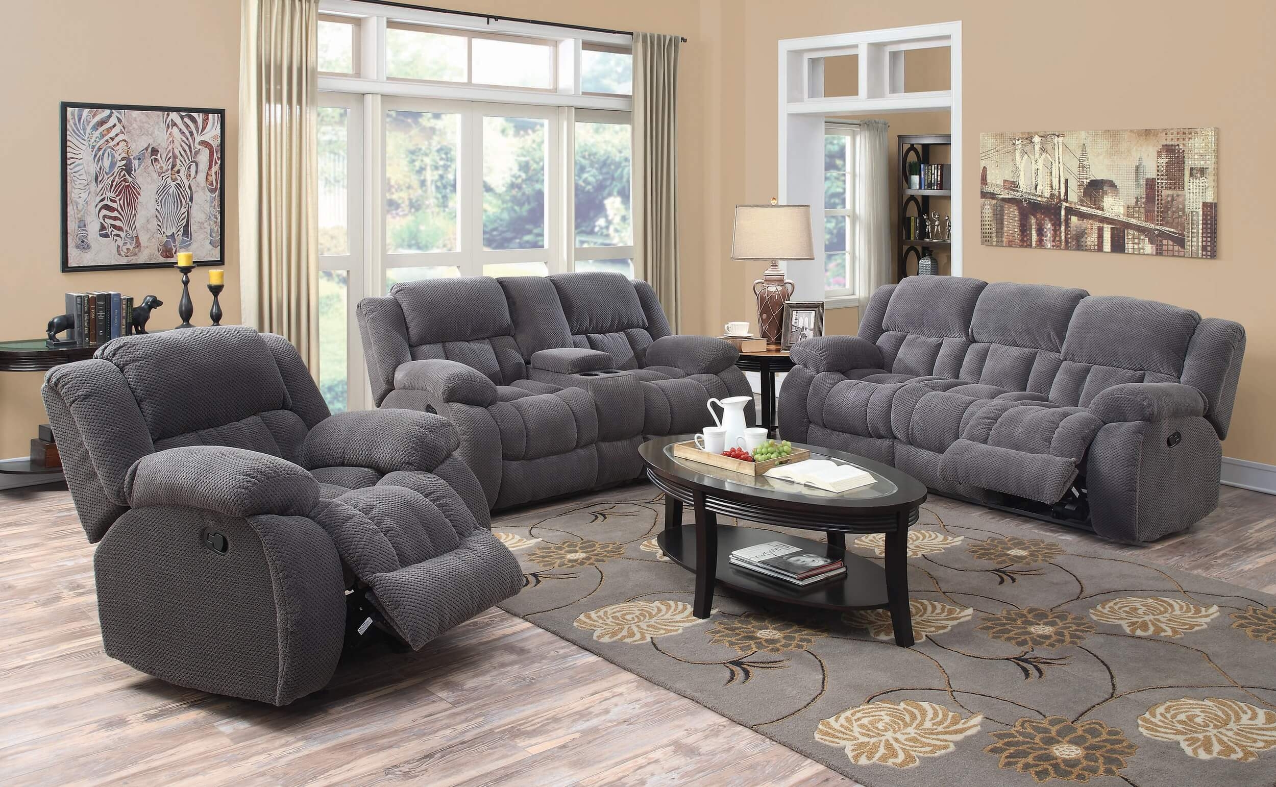 Weissman Pillow Top Arm Motion Fabric Living Room Set