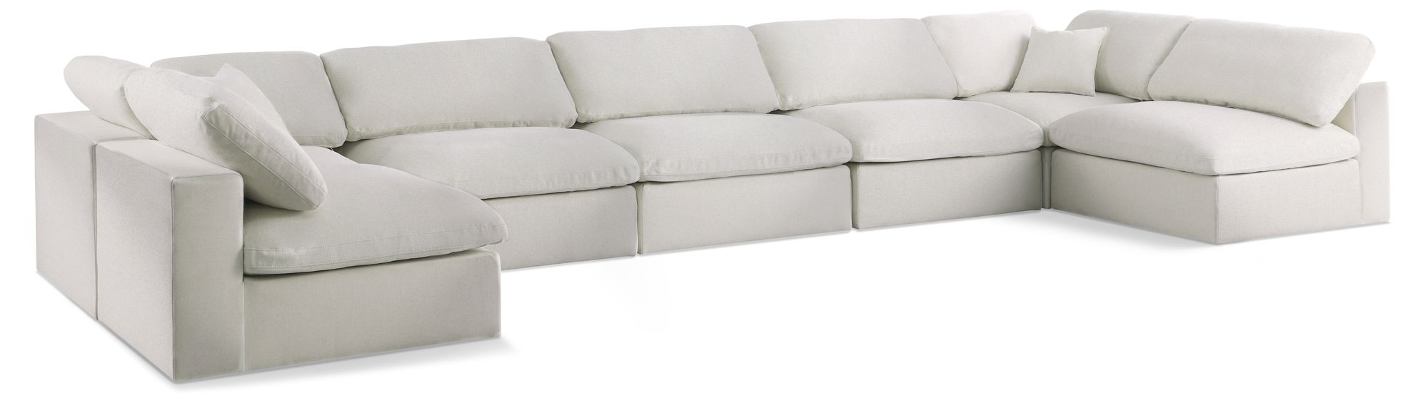 Serene 197" 7-Piece Linen Fabric Deluxe Comfort Modular Sectional