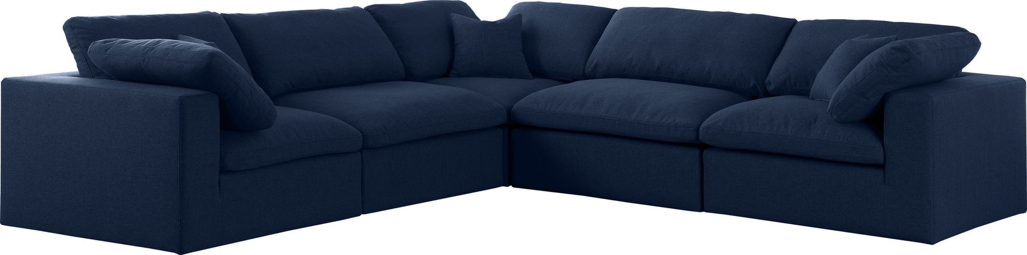 Serene 118" 5-Piece Linen Fabric Deluxe Comfort Modular Sectional