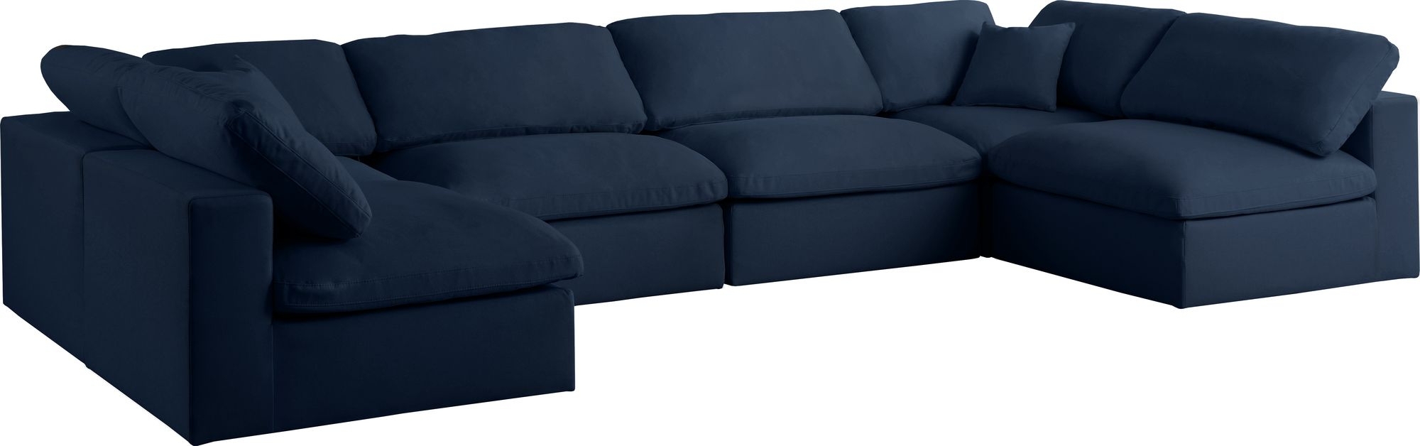 Serene 158" 6-Piece Linen Fabric Deluxe Comfort Modular U-Shape Corner Sectional