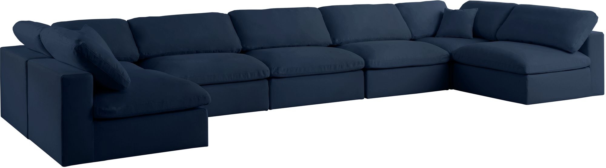Serene 197" 7-Piece Linen Fabric Deluxe Comfort Modular Sectional
