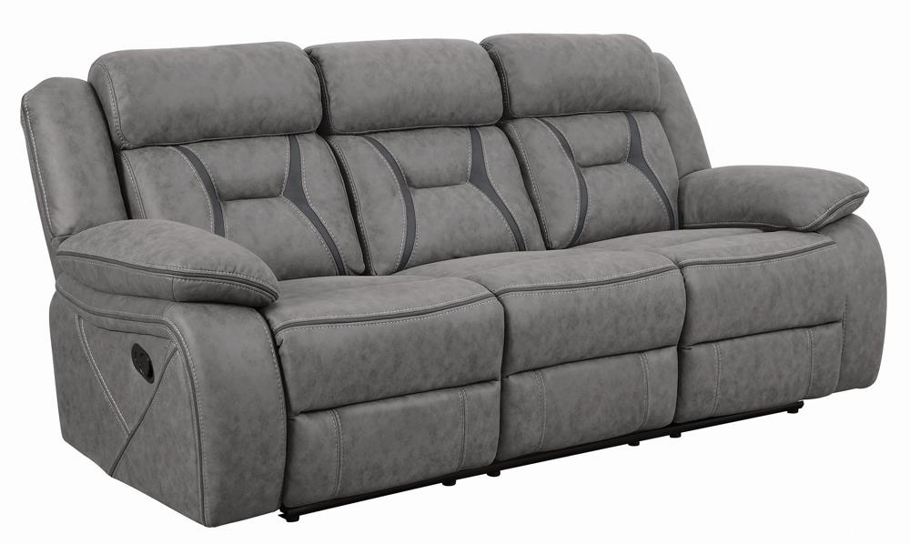 Higgins Pillow Top Arm Faux Suede Motion Living Room Set