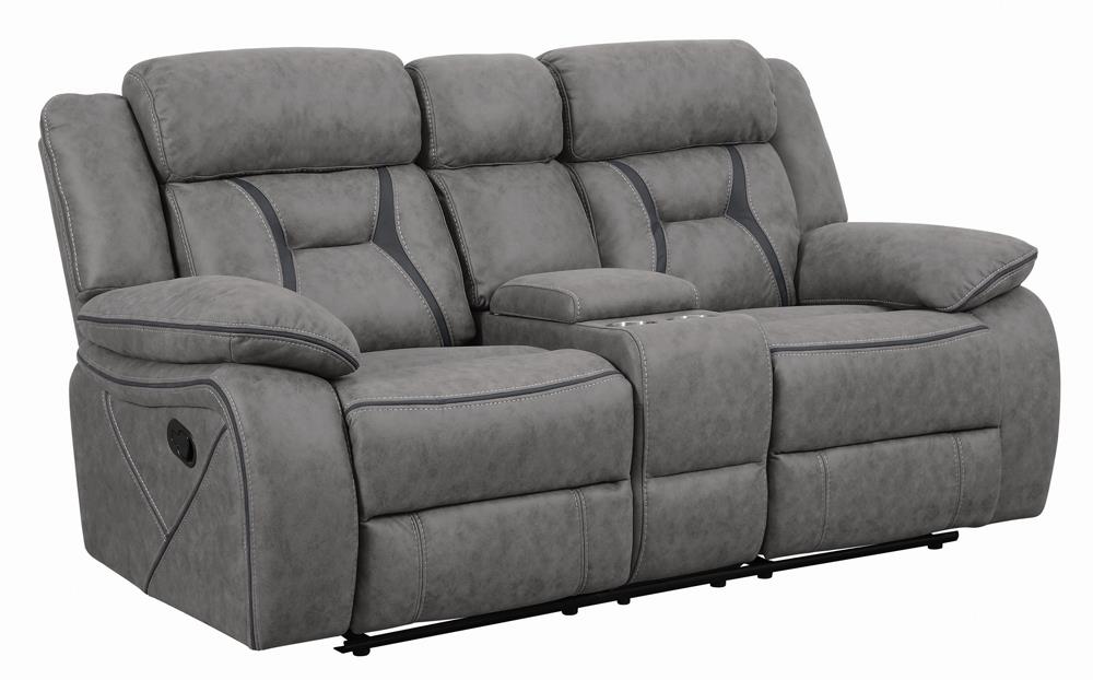 Higgins Pillow Top Arm Faux Suede Motion Living Room Set