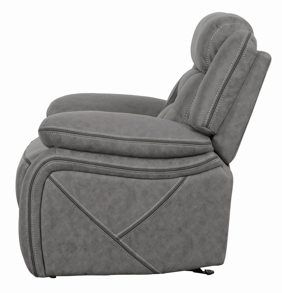 Higgins Pillow Top Arm Faux Suede Motion Living Room Set