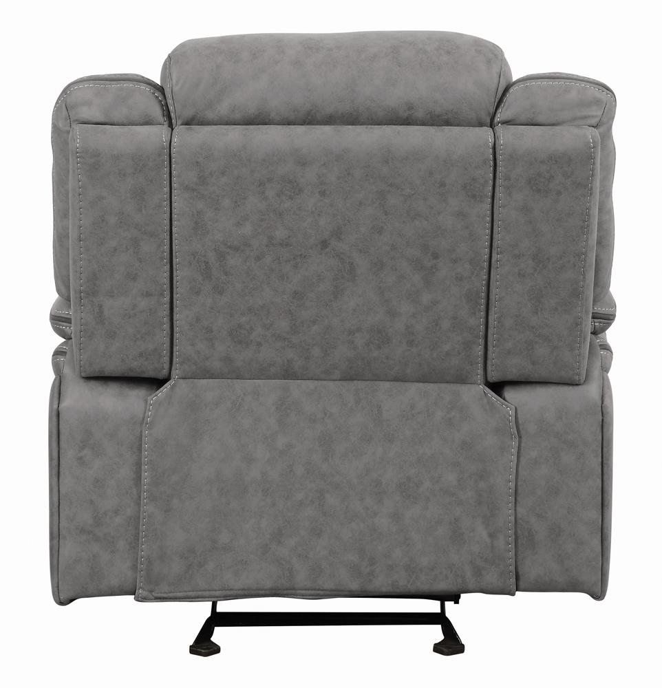 Higgins Pillow Top Arm Faux Suede Motion Living Room Set
