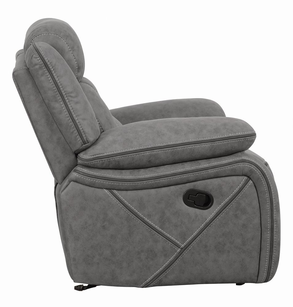 Higgins Overstuffed Faux Suede Glider Recliner
