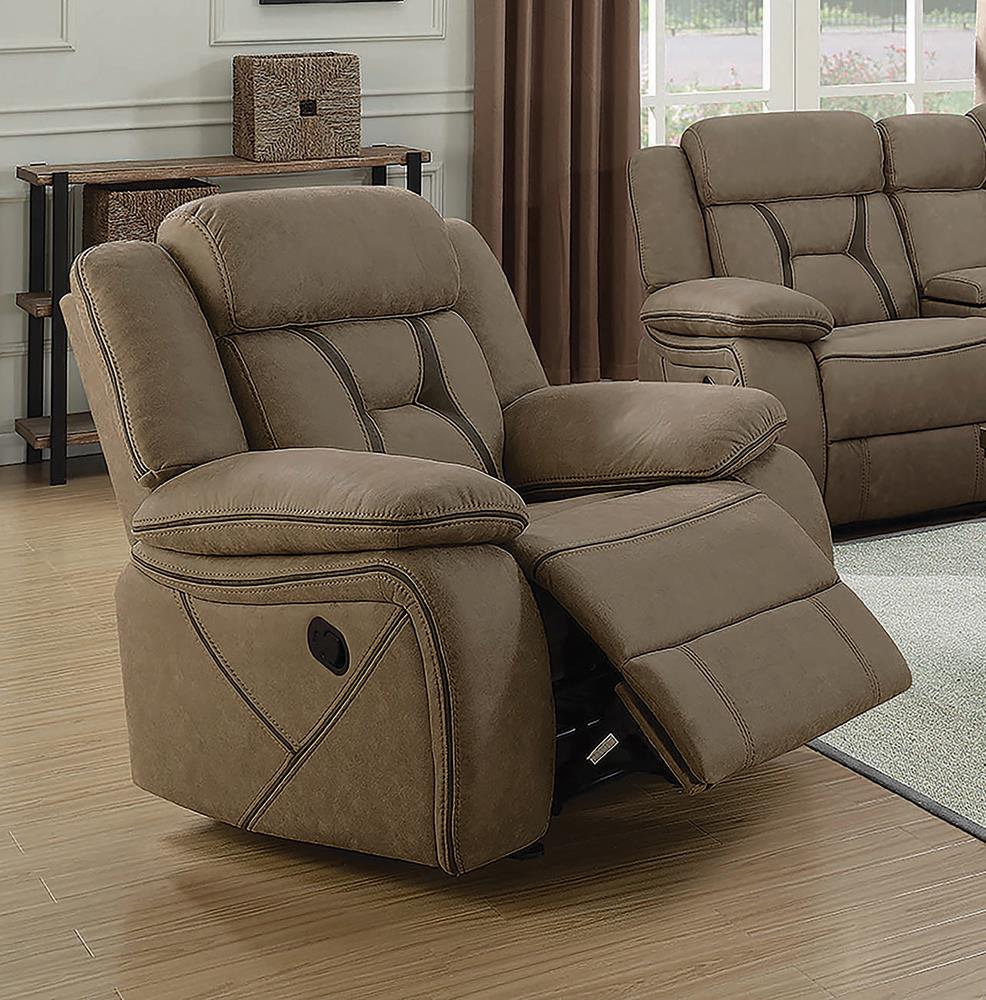 Higgins Overstuffed Faux Suede Glider Recliner
