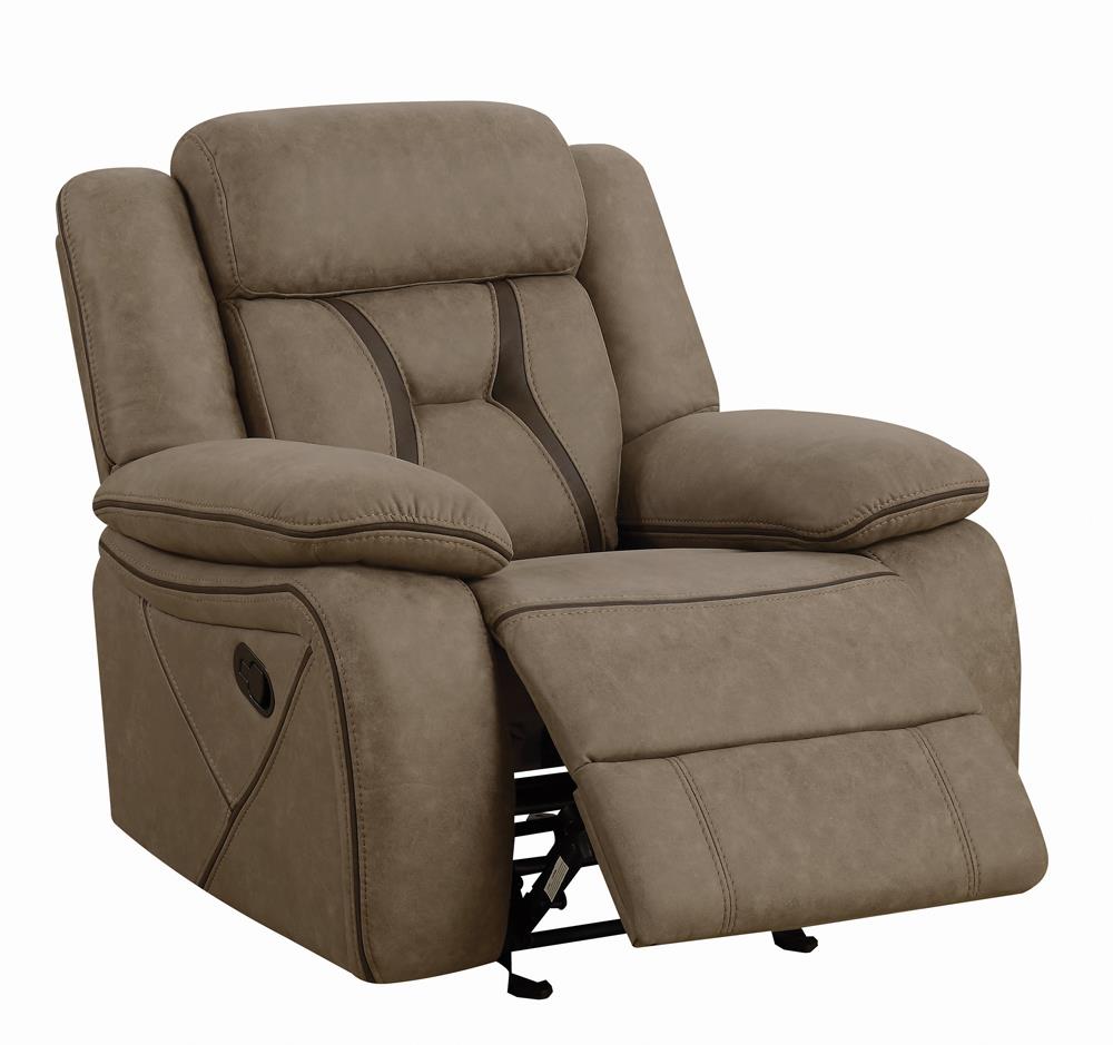 Higgins Pillow Top Arm Faux Suede Motion Living Room Set