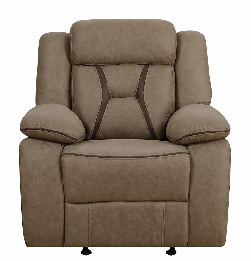 Higgins Overstuffed Faux Suede Glider Recliner