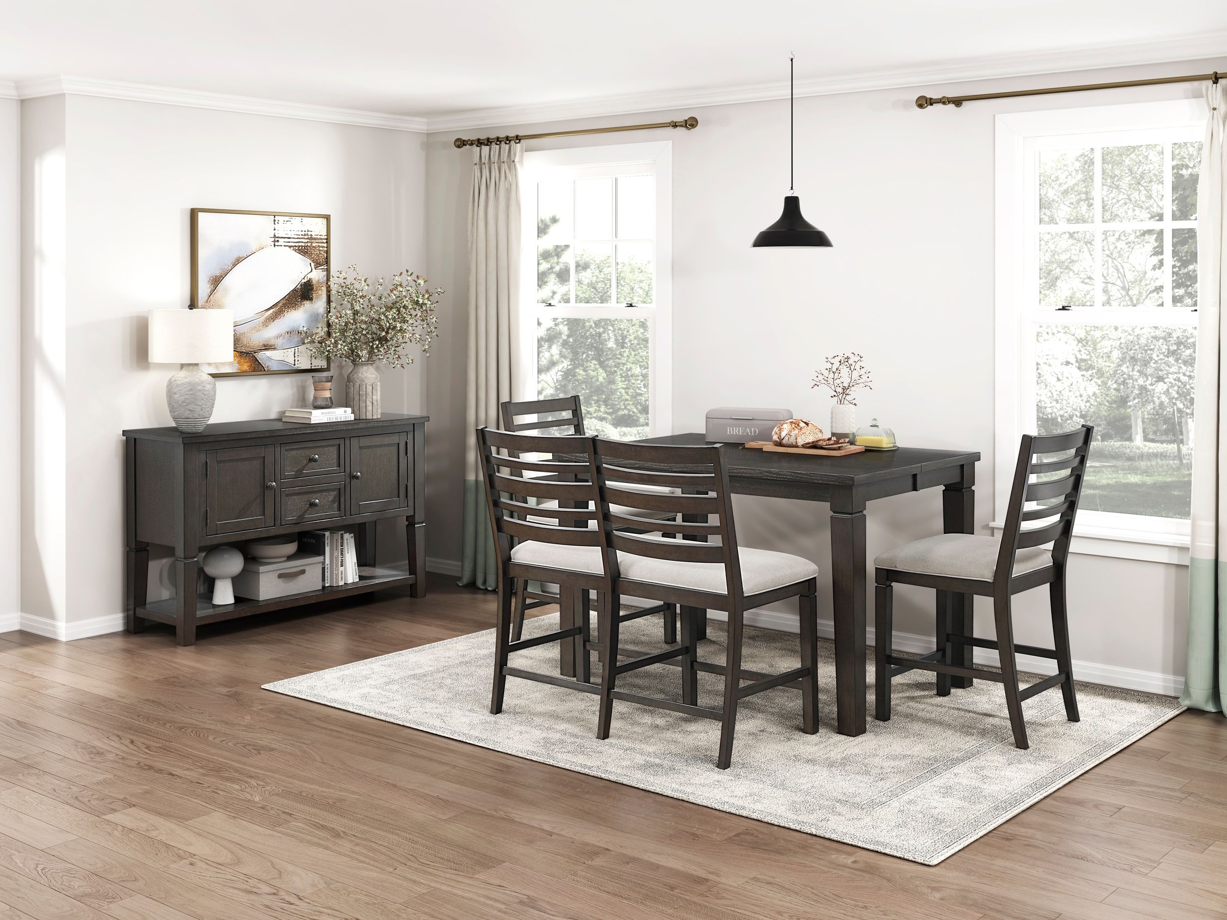 Victoria Square Drop Leaf Wood Counter Height Table