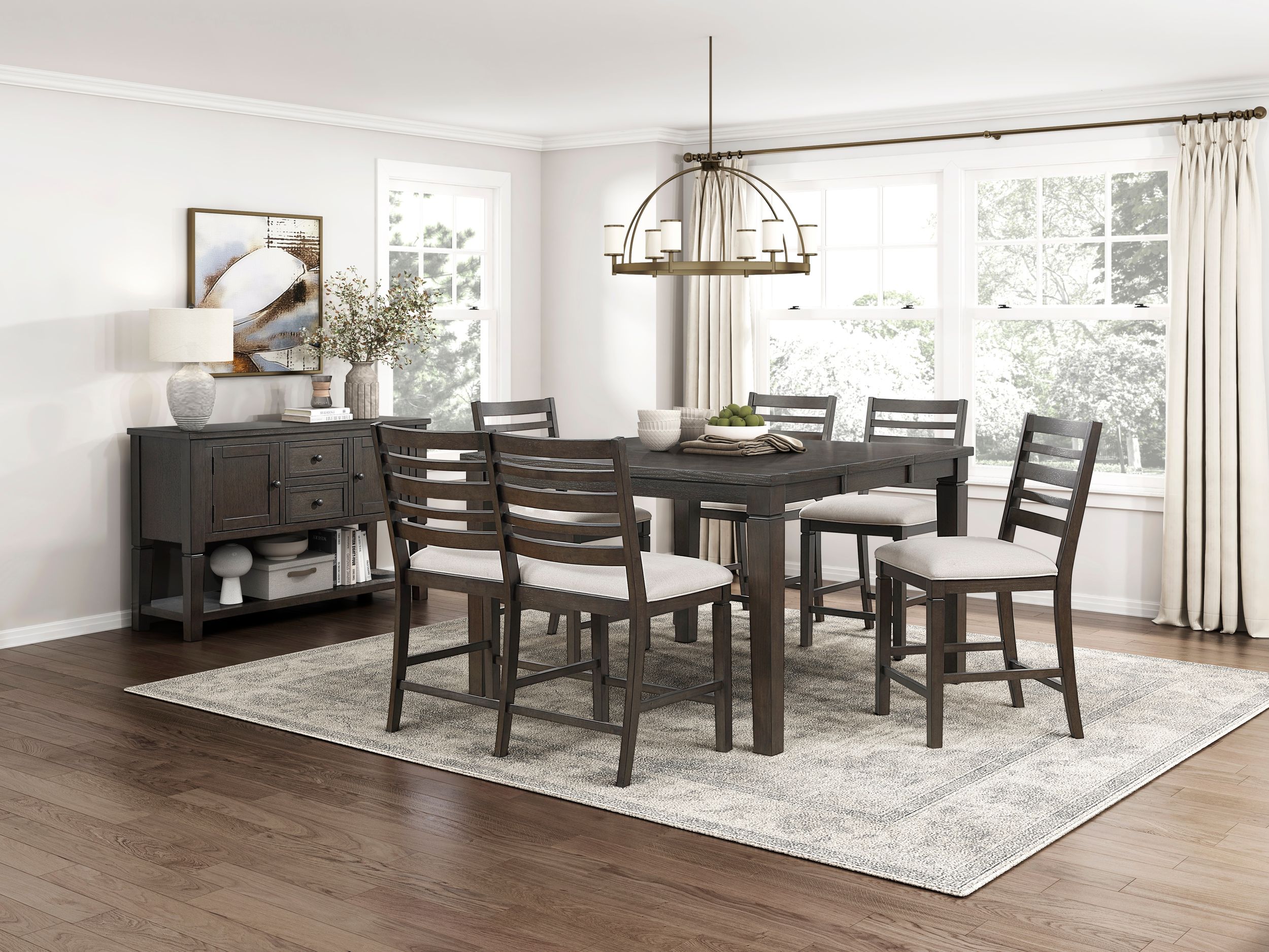 Victoria Square Drop Leaf Wood Counter Height Table