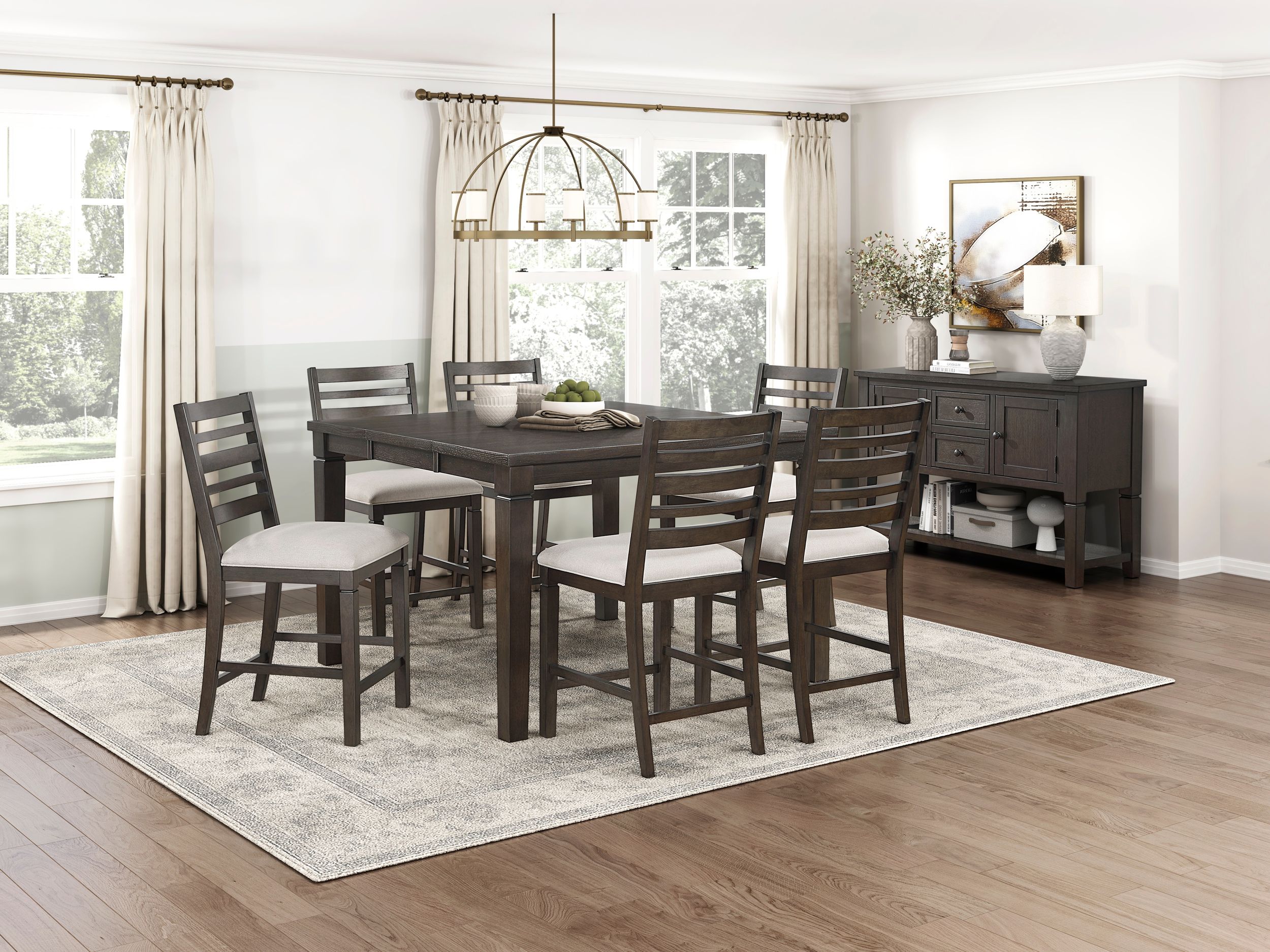 Victoria Square Drop Leaf Wood Counter Height Table