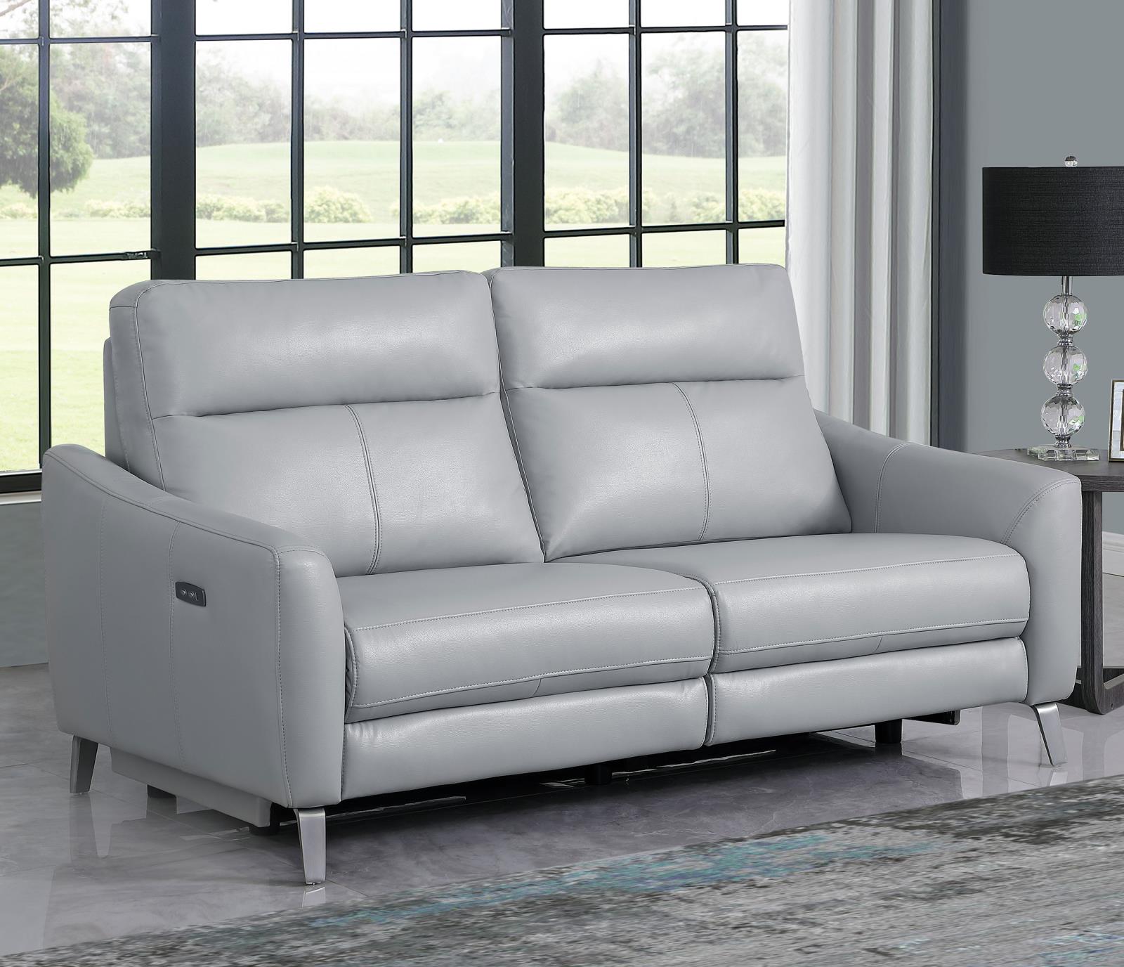 Derek Leatherette Power Sofa with USB Port