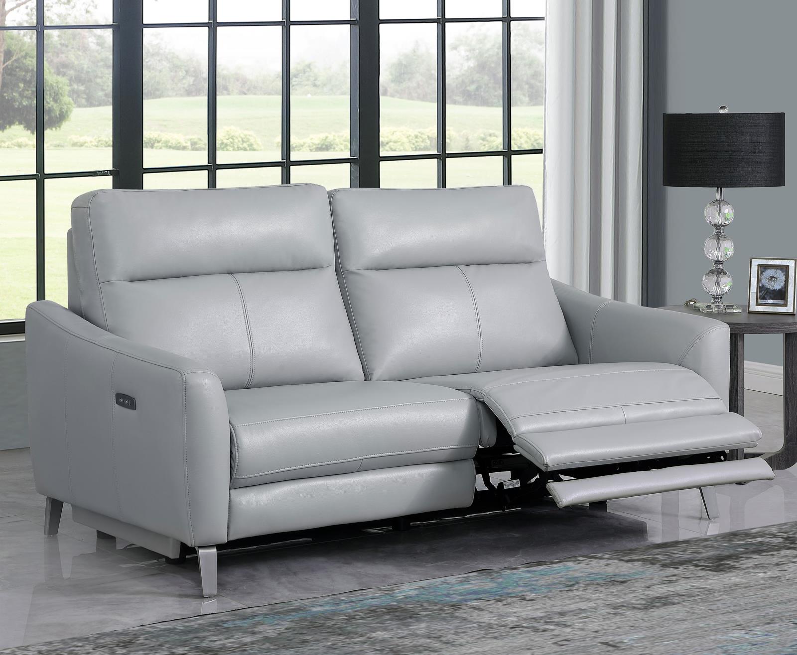 Derek Leatherette Power Living Room Set with USB Ports