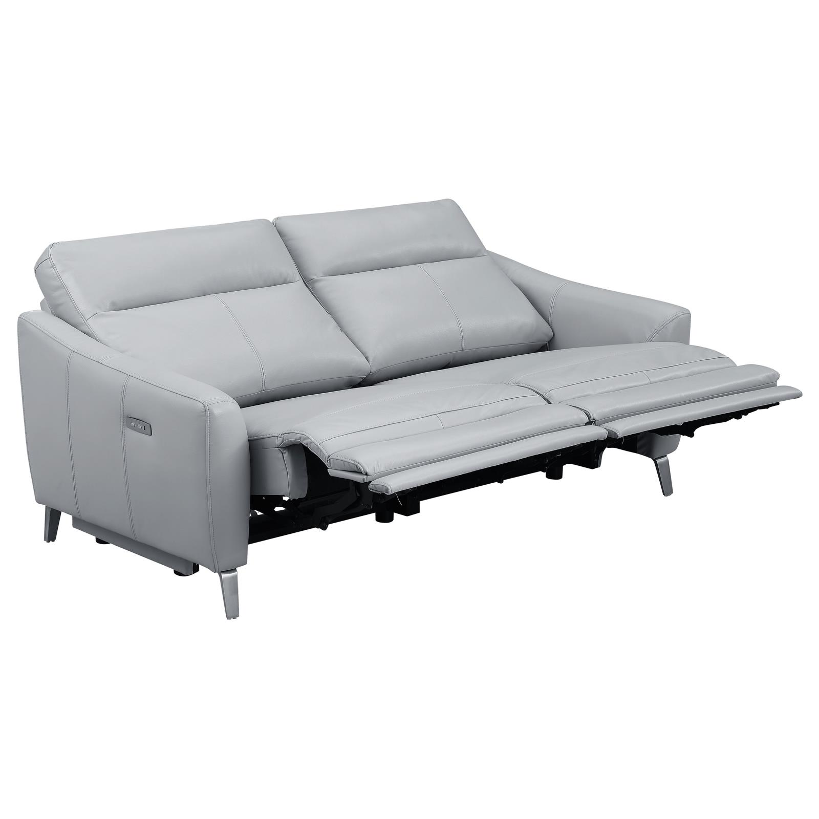 Derek Leatherette Power Sofa with USB Port