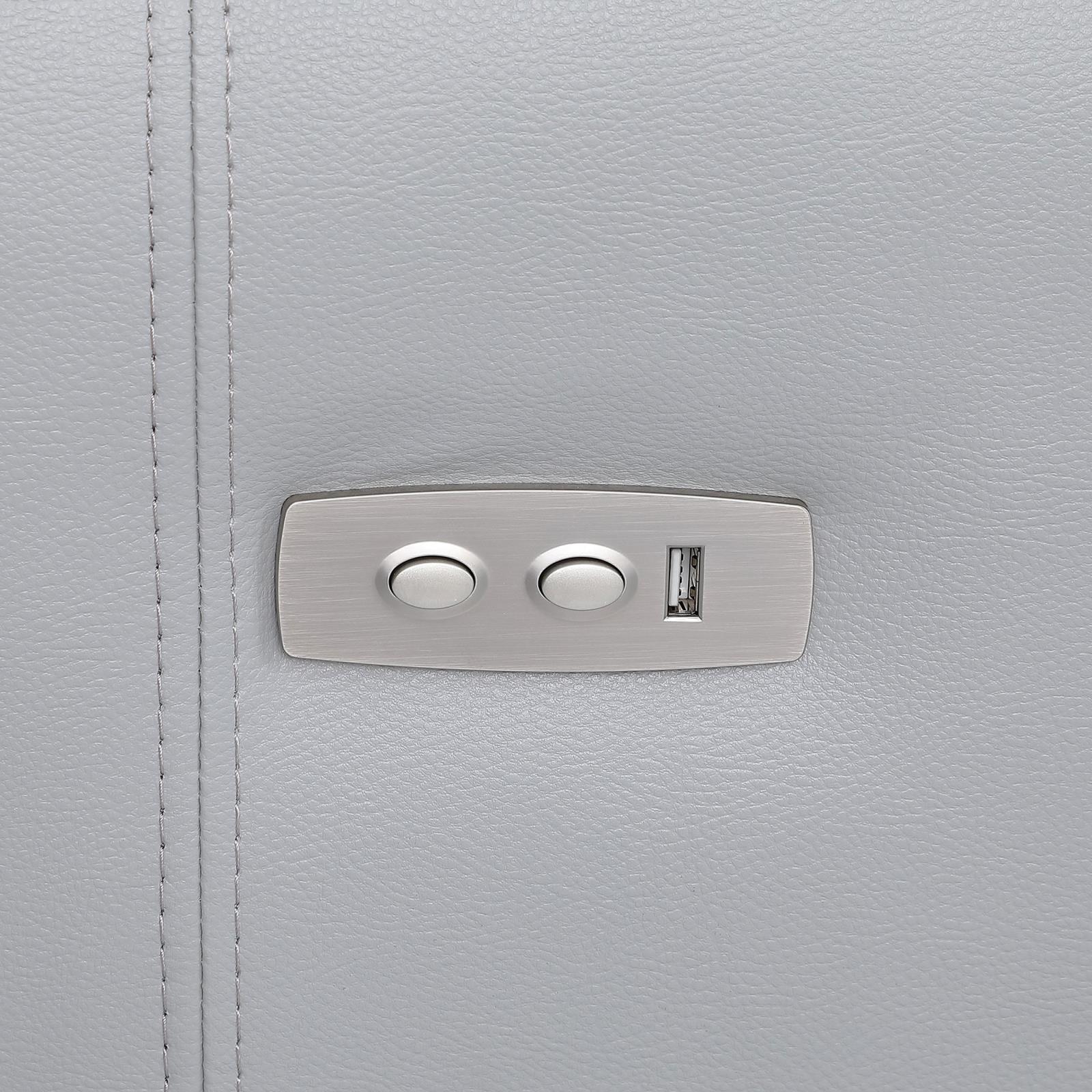 Derek Leatherette Power Sofa with USB Port