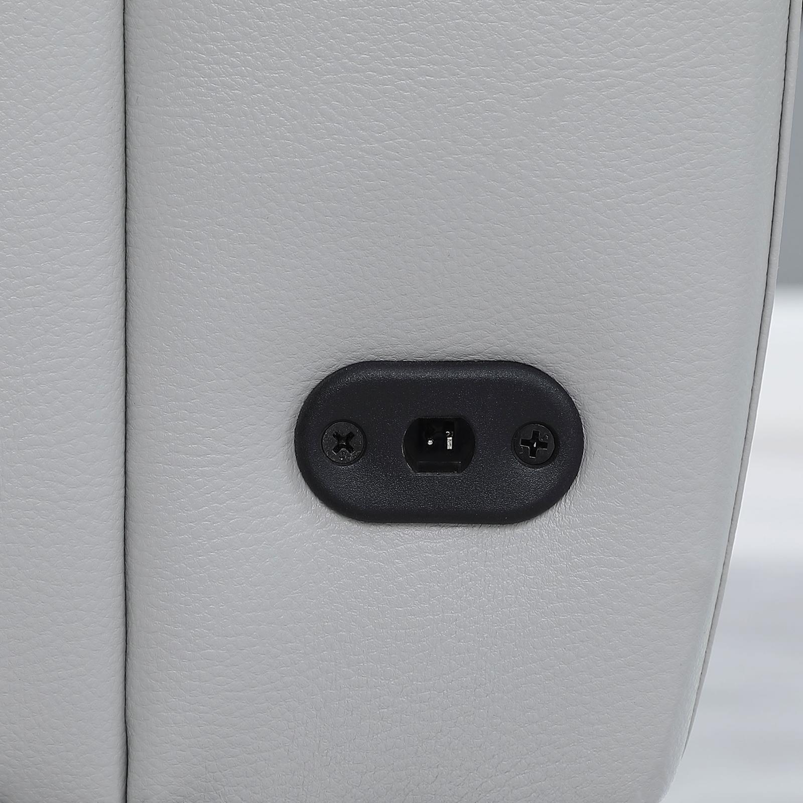 Derek Leatherette Power Sofa with USB Port
