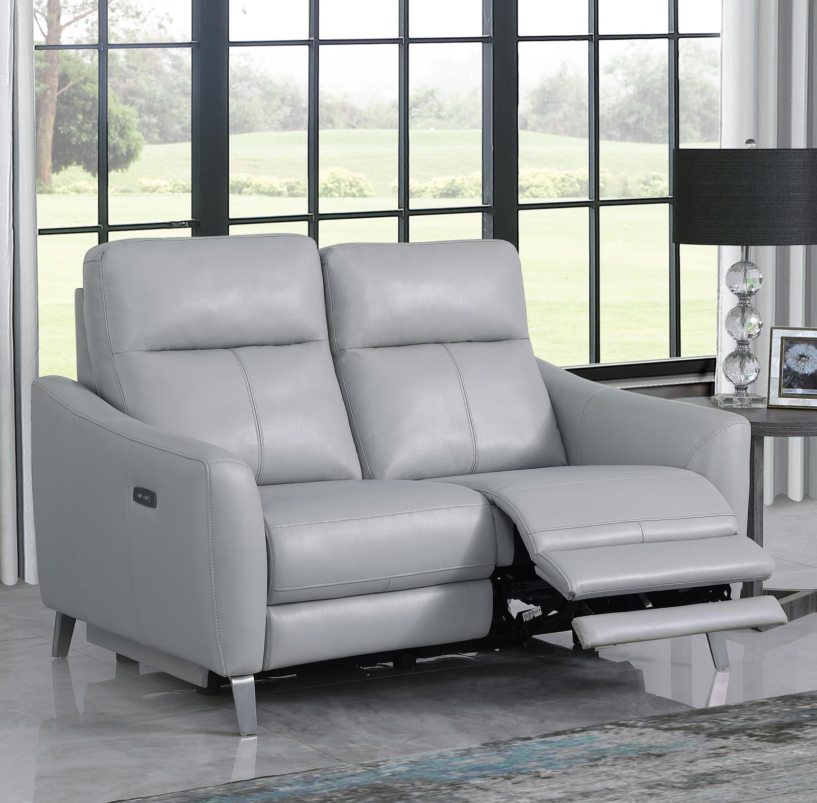 Derek Leatherette Power Living Room Set with USB Ports
