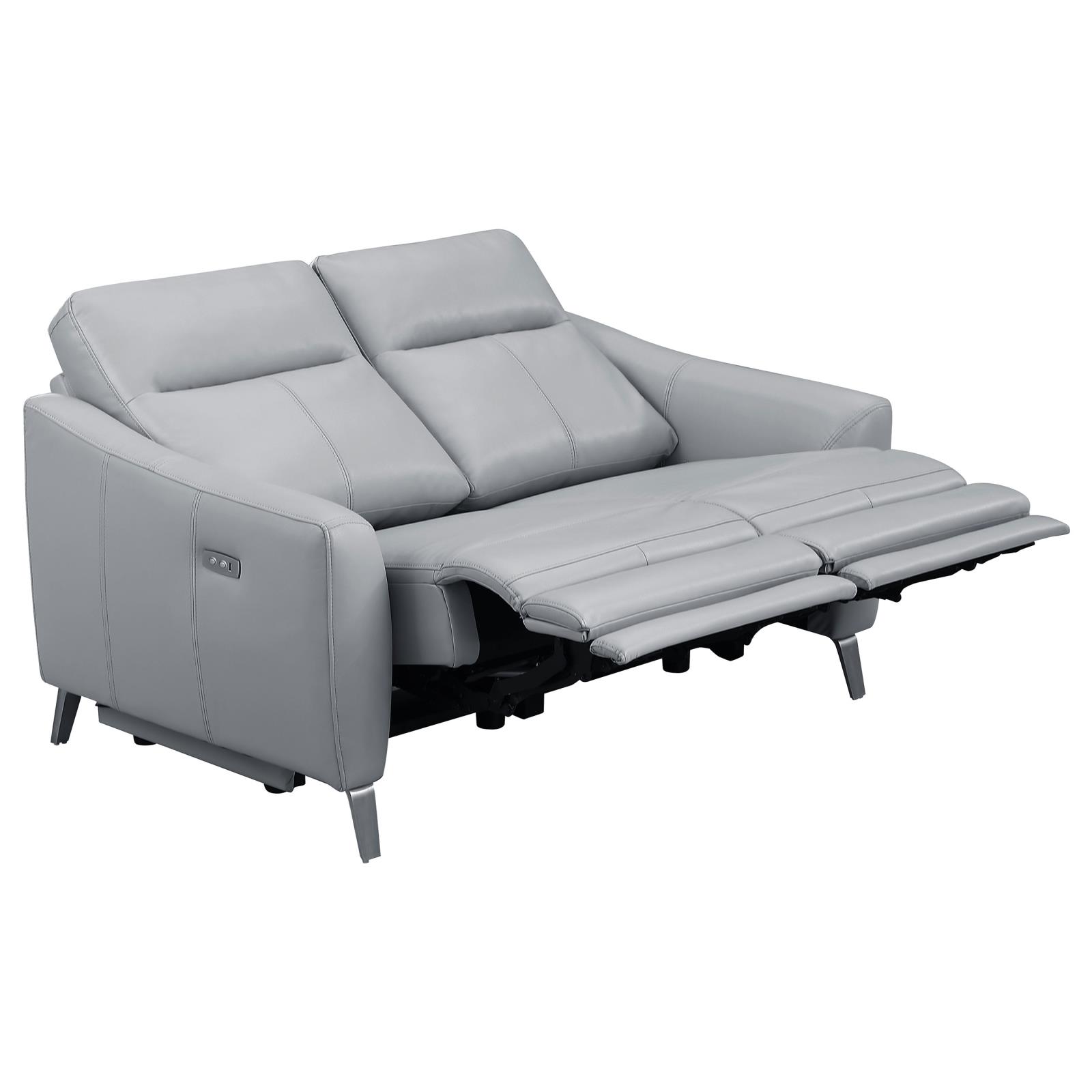 Derek Leatherette Power Loveseat with USB Port