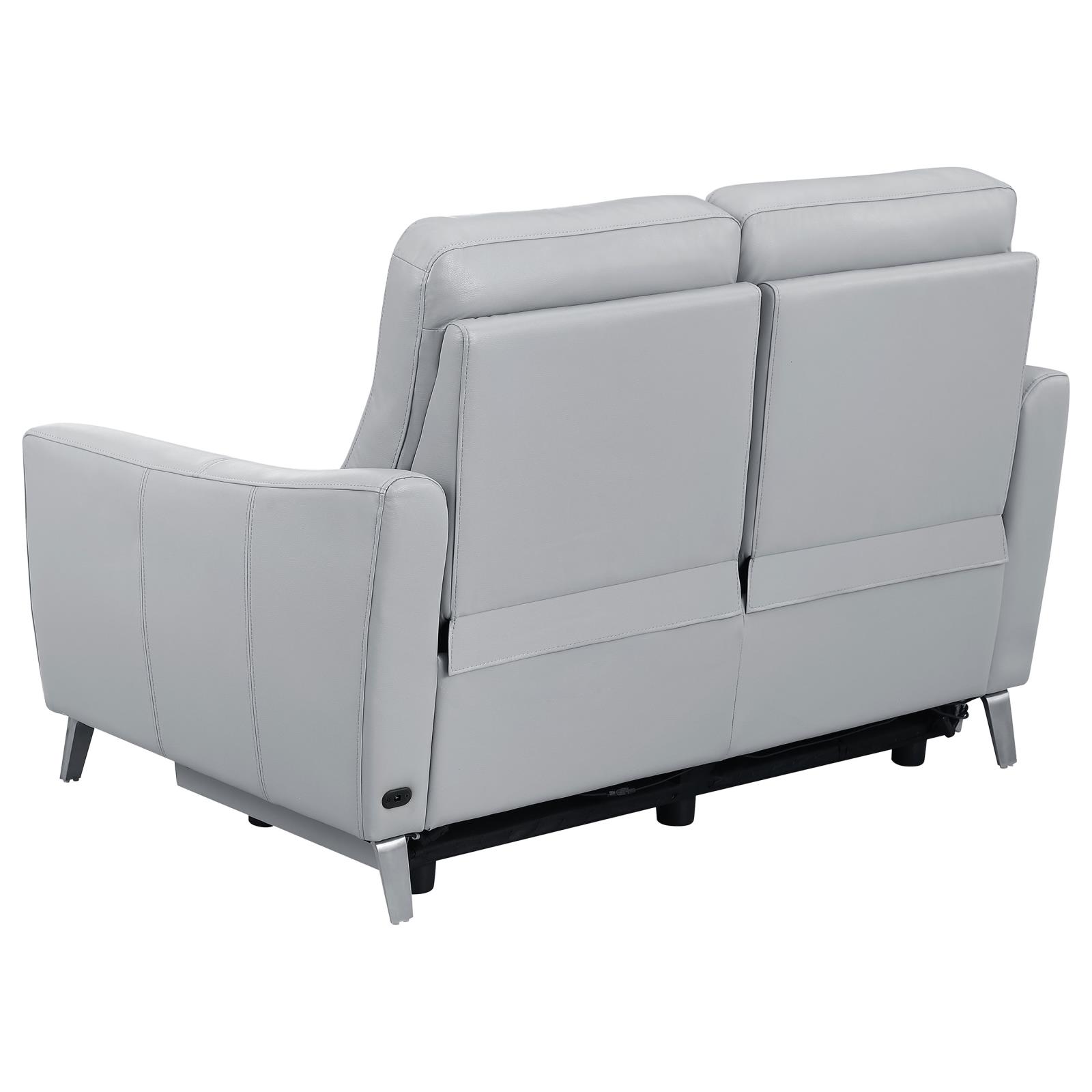 Derek Leatherette Power Loveseat with USB Port