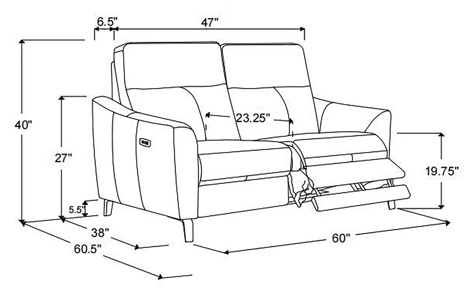 Derek Leatherette Power Living Room Set with USB Ports
