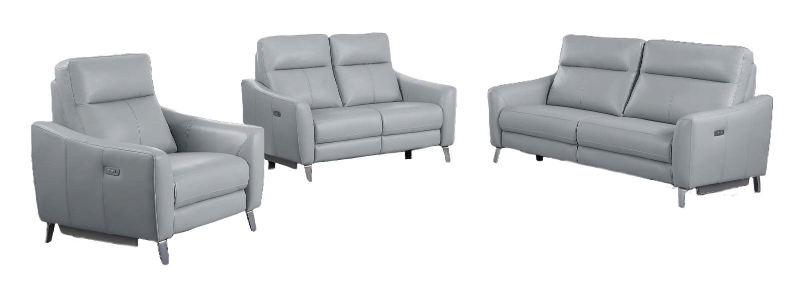 Derek Leatherette Power Living Room Set with USB Ports