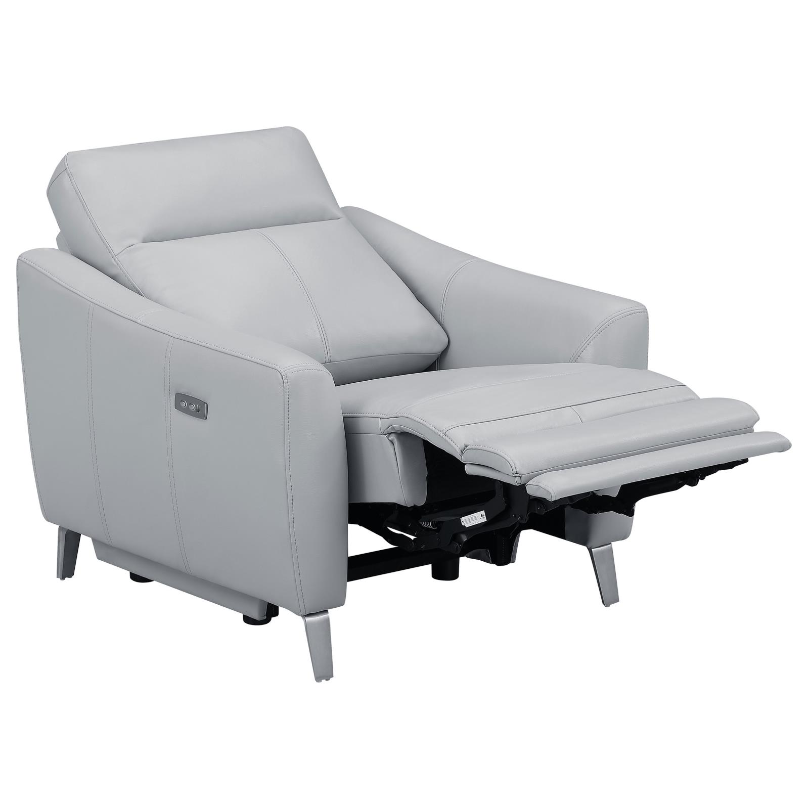 Derek Leatherette Power Recliner with USB Port
