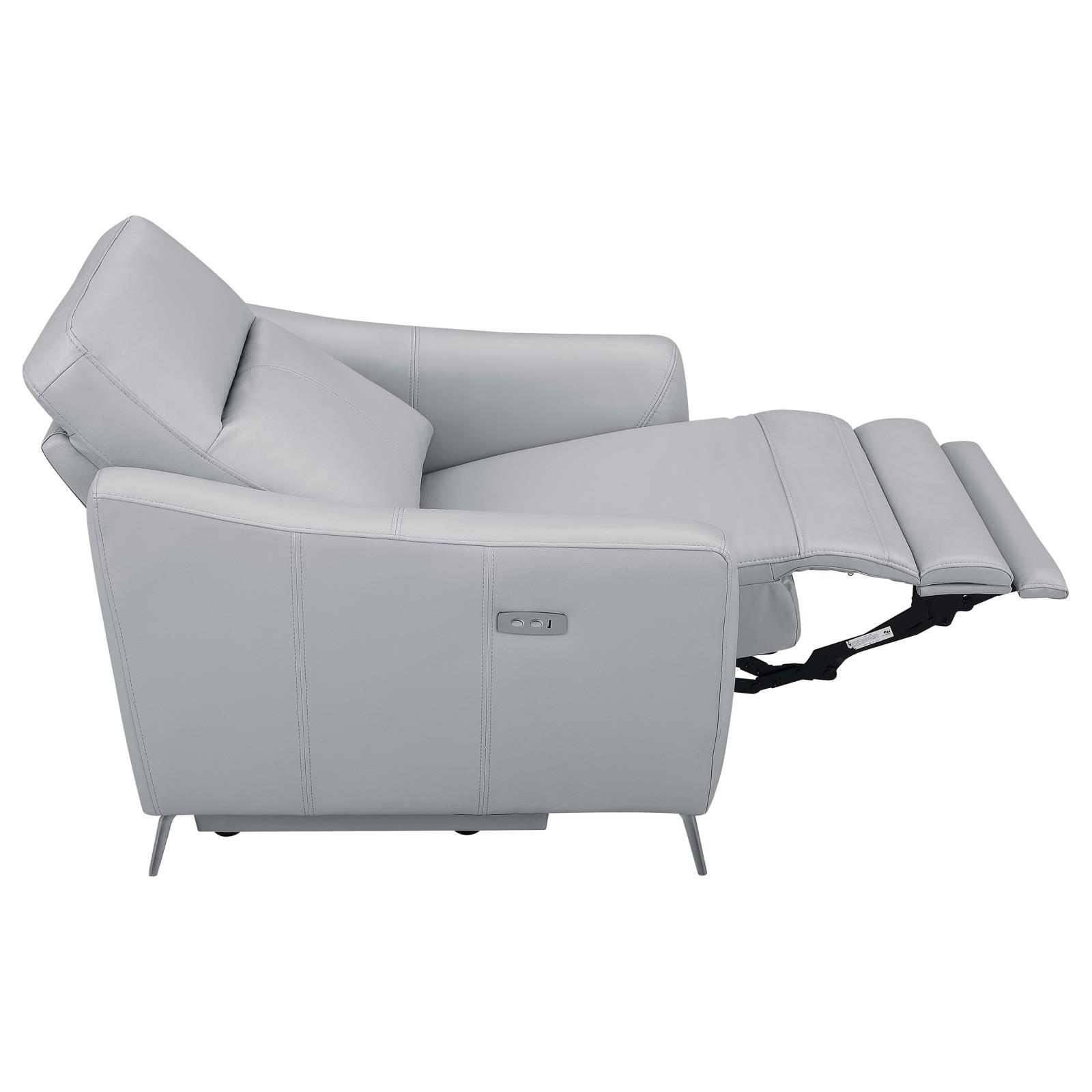 Derek Leatherette Power Recliner with USB Port