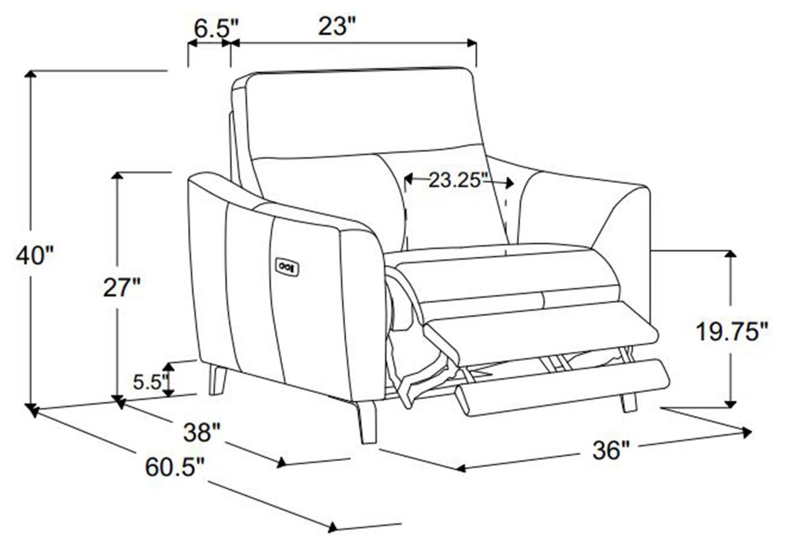 Derek Leatherette Power Living Room Set with USB Ports