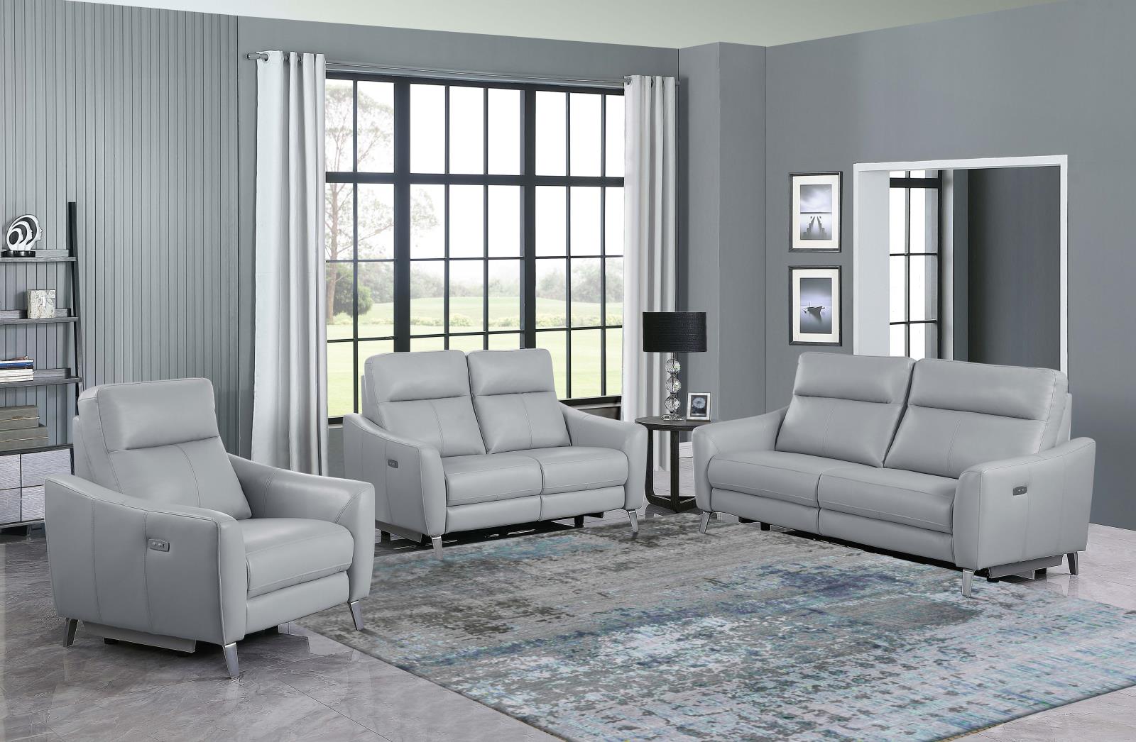 Derek Leatherette Power Recliner with USB Port