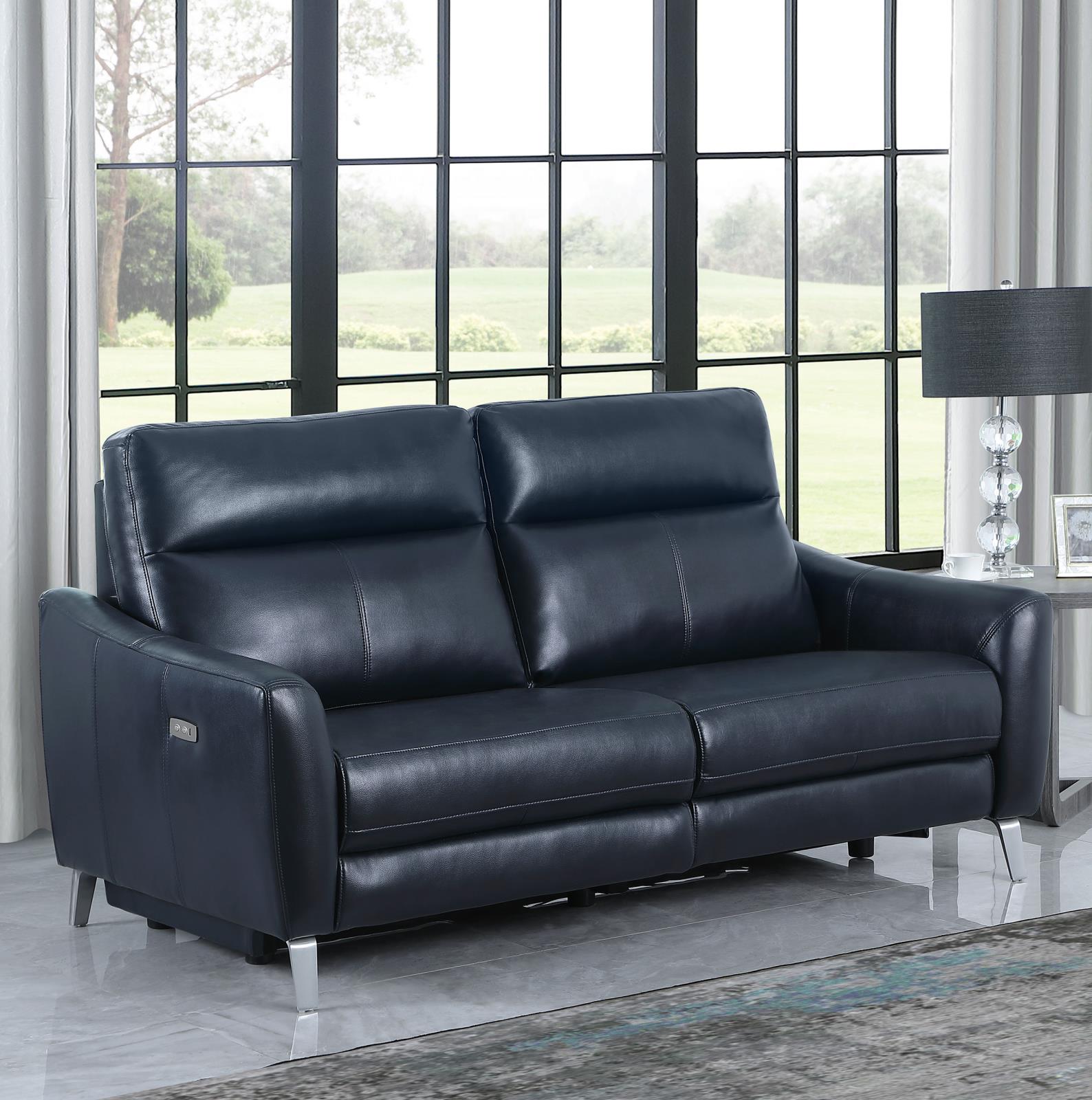 Derek Leatherette Power Sofa with USB Port