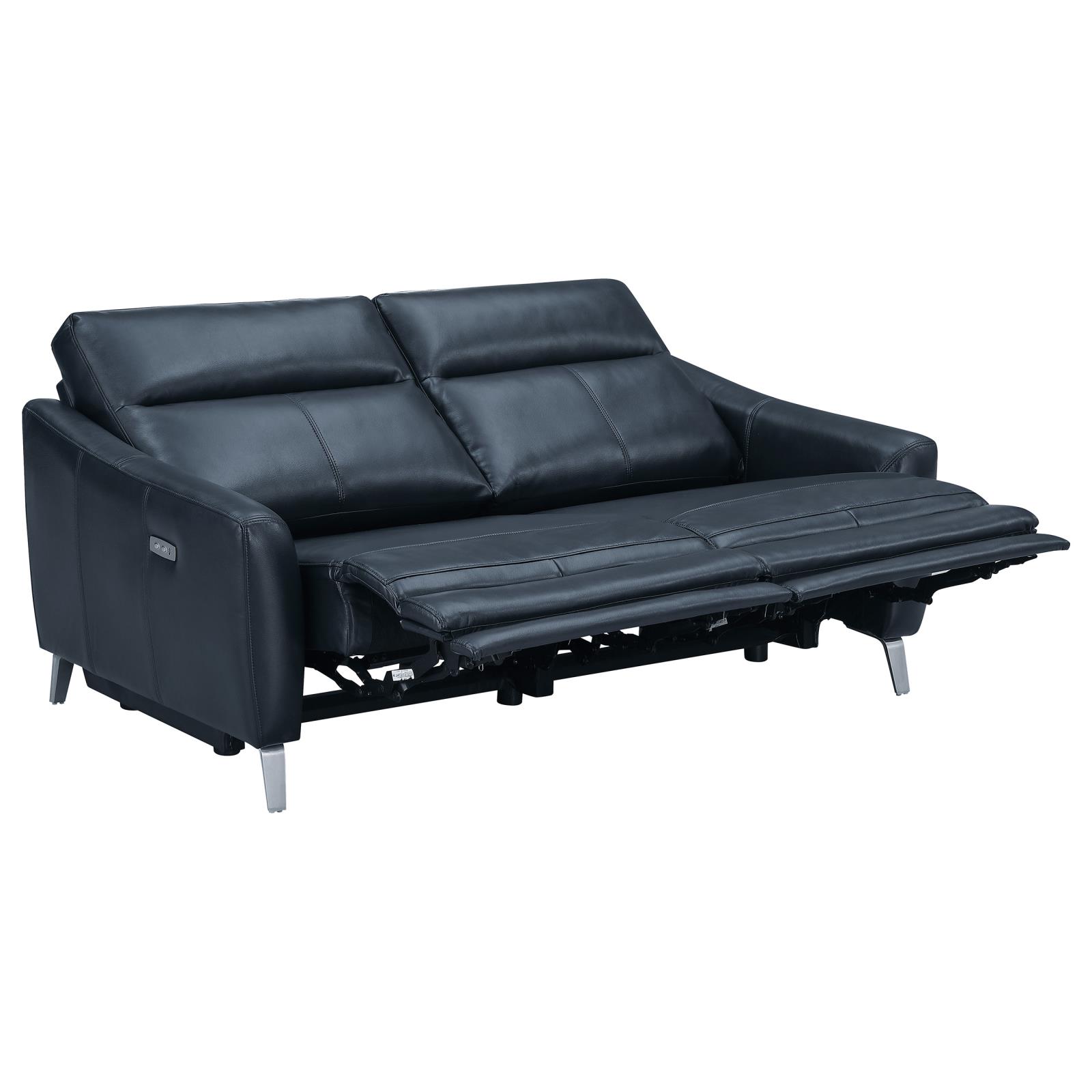 Derek Leatherette Power Living Room Set with USB Ports