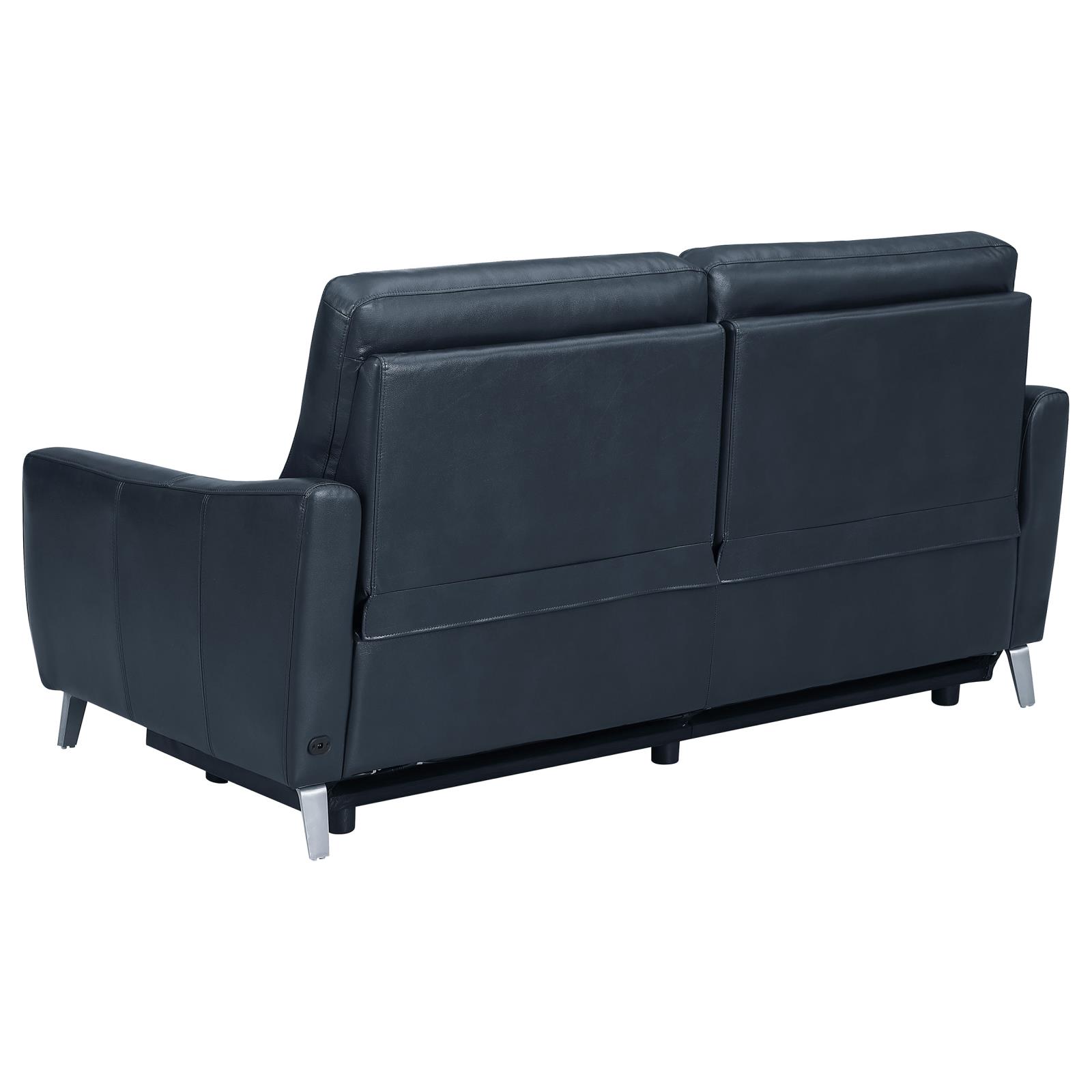 Derek Leatherette Power Sofa with USB Port