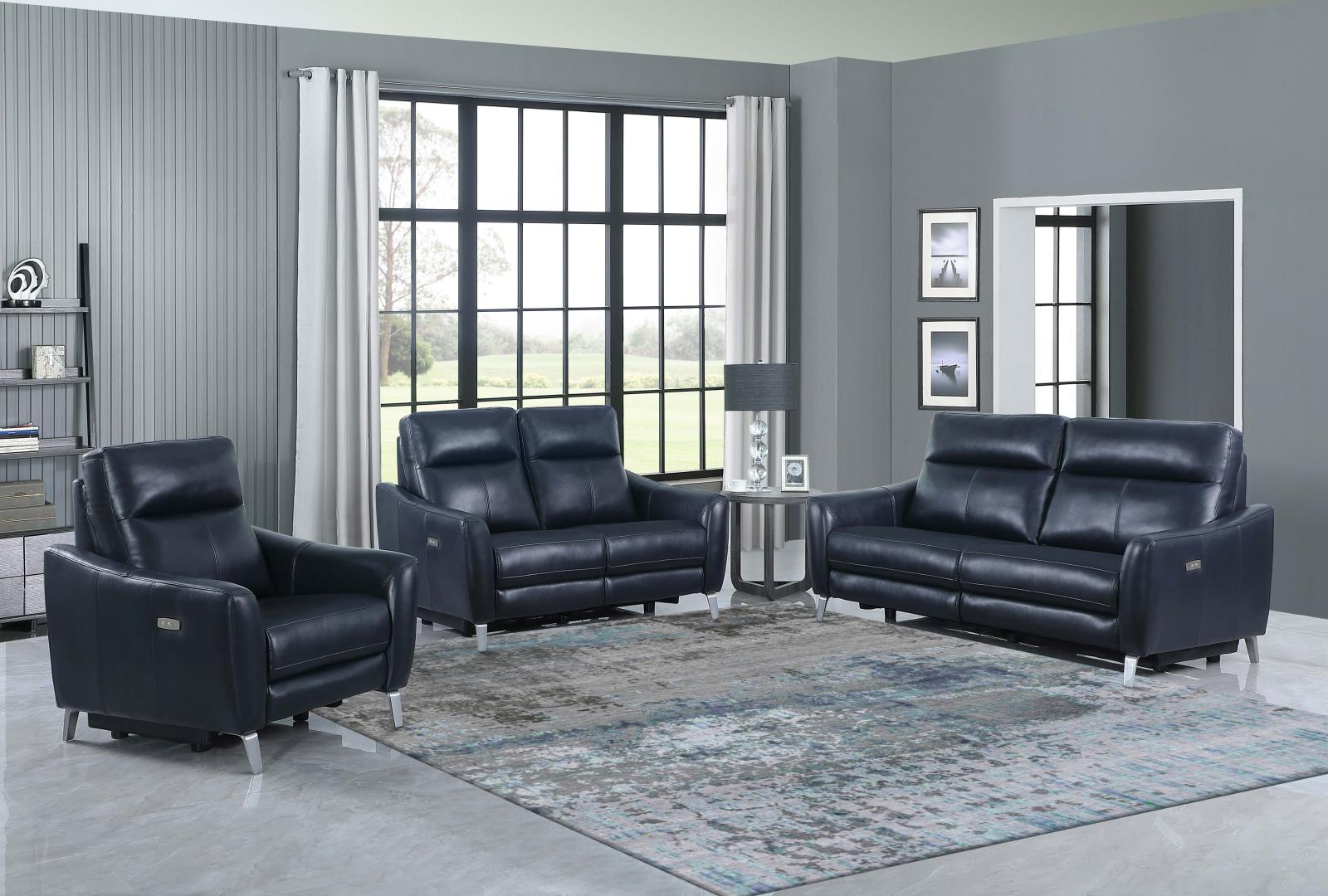 Derek Leatherette Power Sofa with USB Port