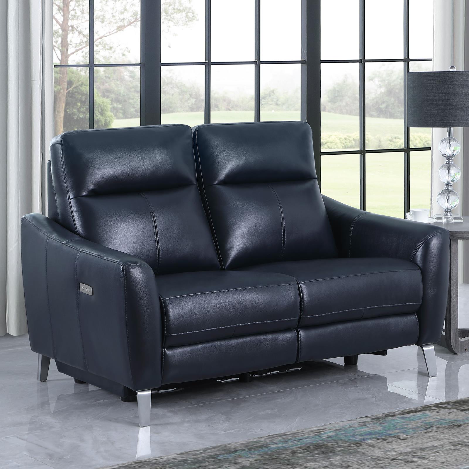 Derek Leatherette Power Living Room Set with USB Ports