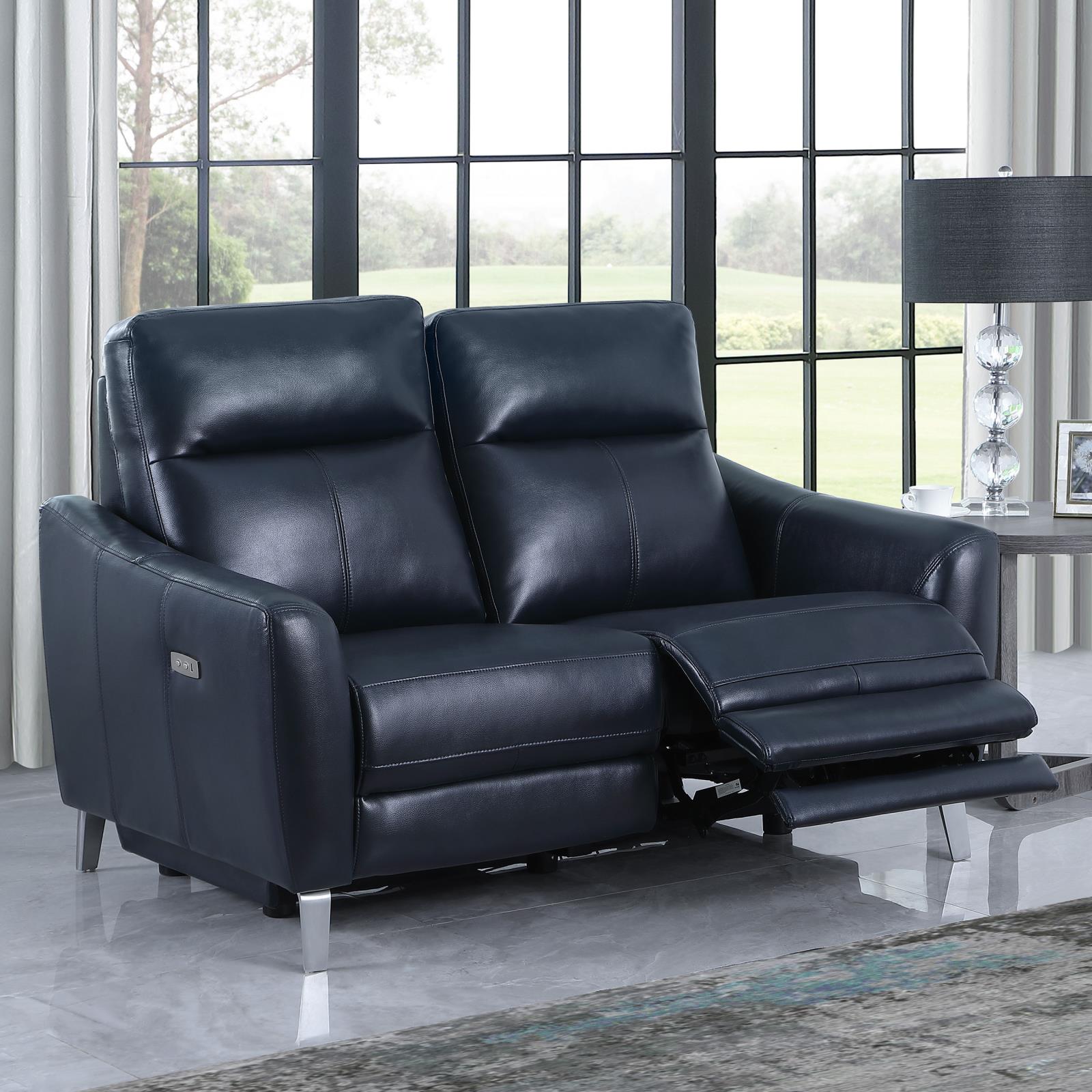 Derek Leatherette Power Loveseat with USB Port