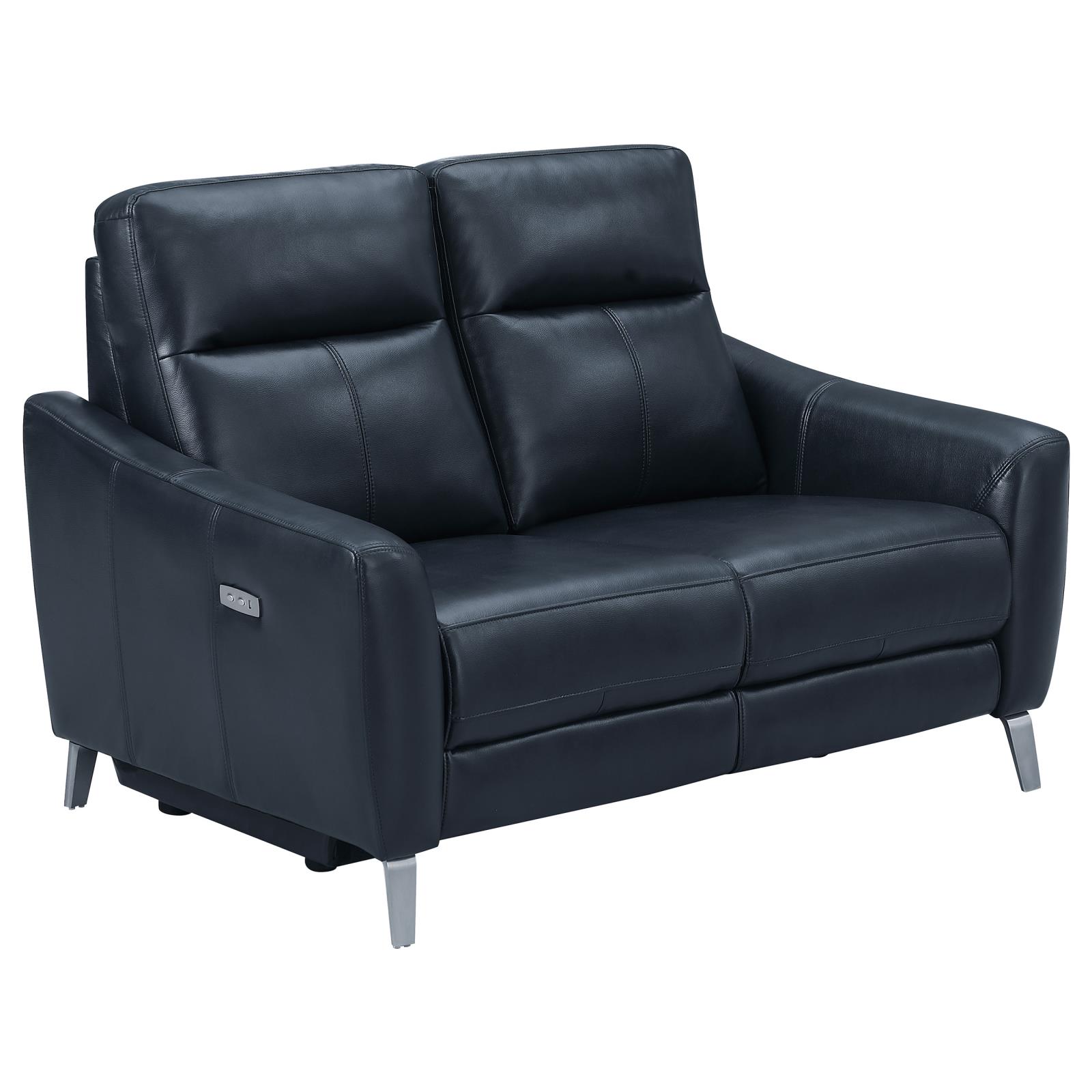 Derek Leatherette Power Loveseat with USB Port