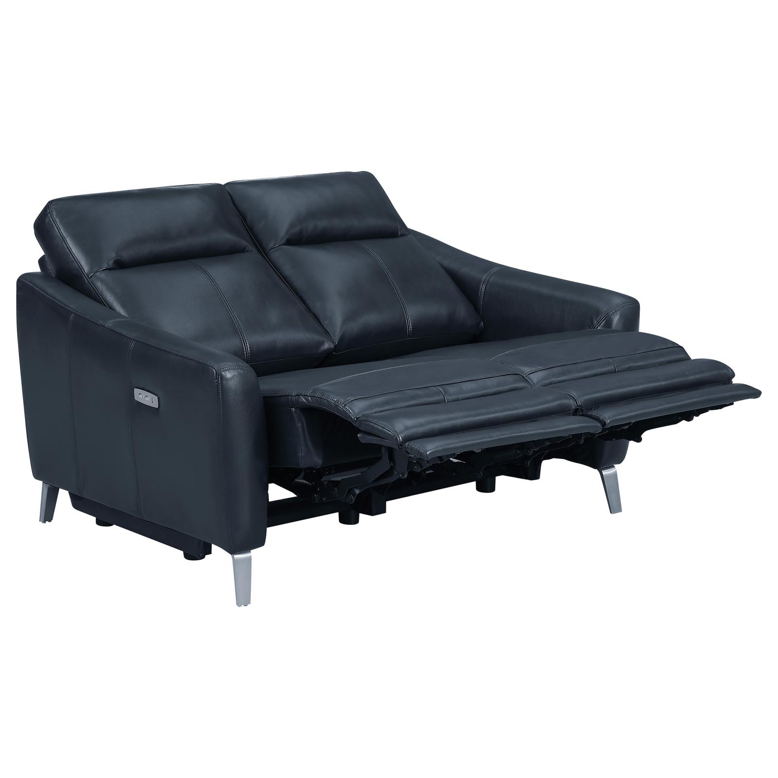 Derek Leatherette Power Living Room Set with USB Ports