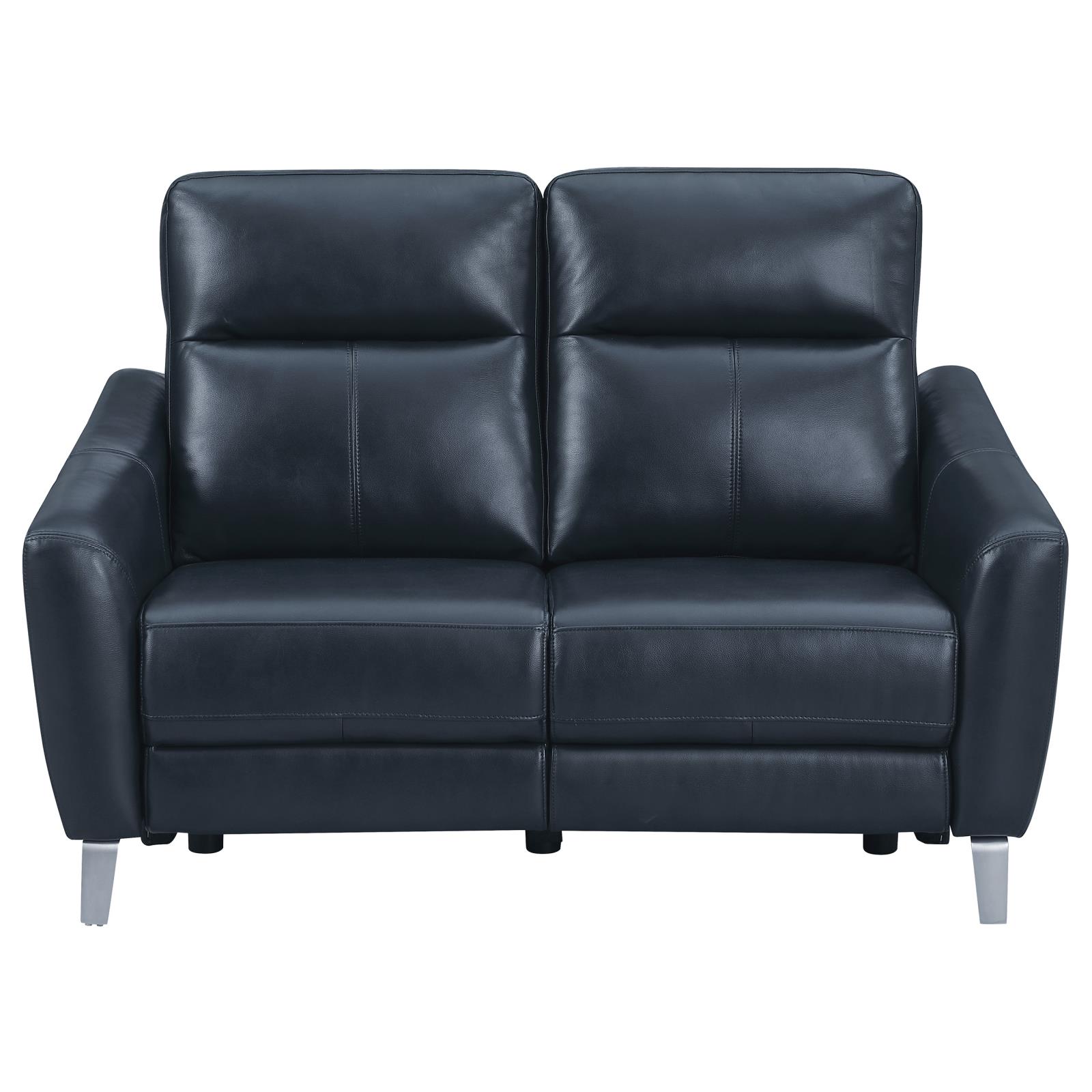 Derek Leatherette Power Loveseat with USB Port