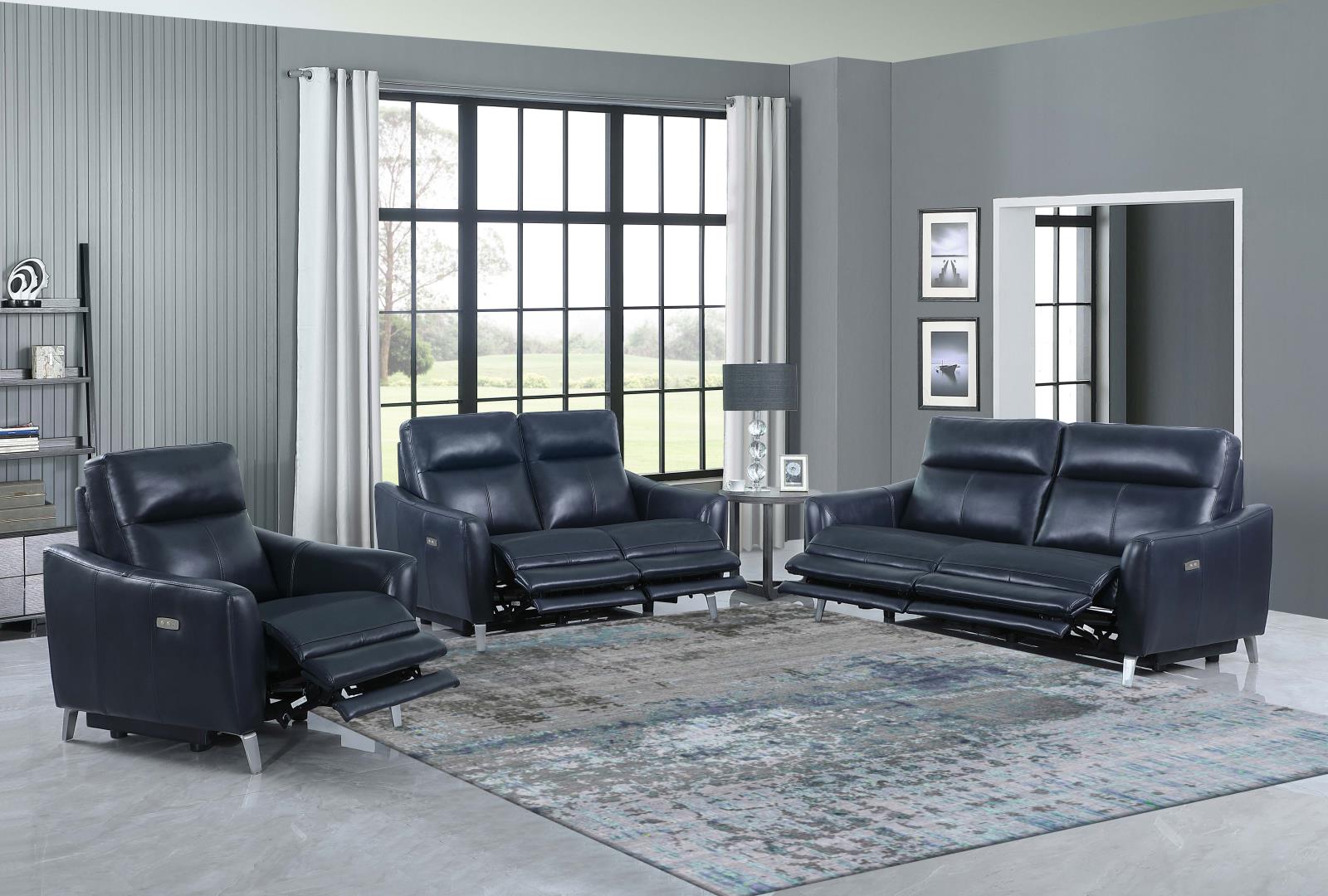 Derek Leatherette Power Loveseat with USB Port