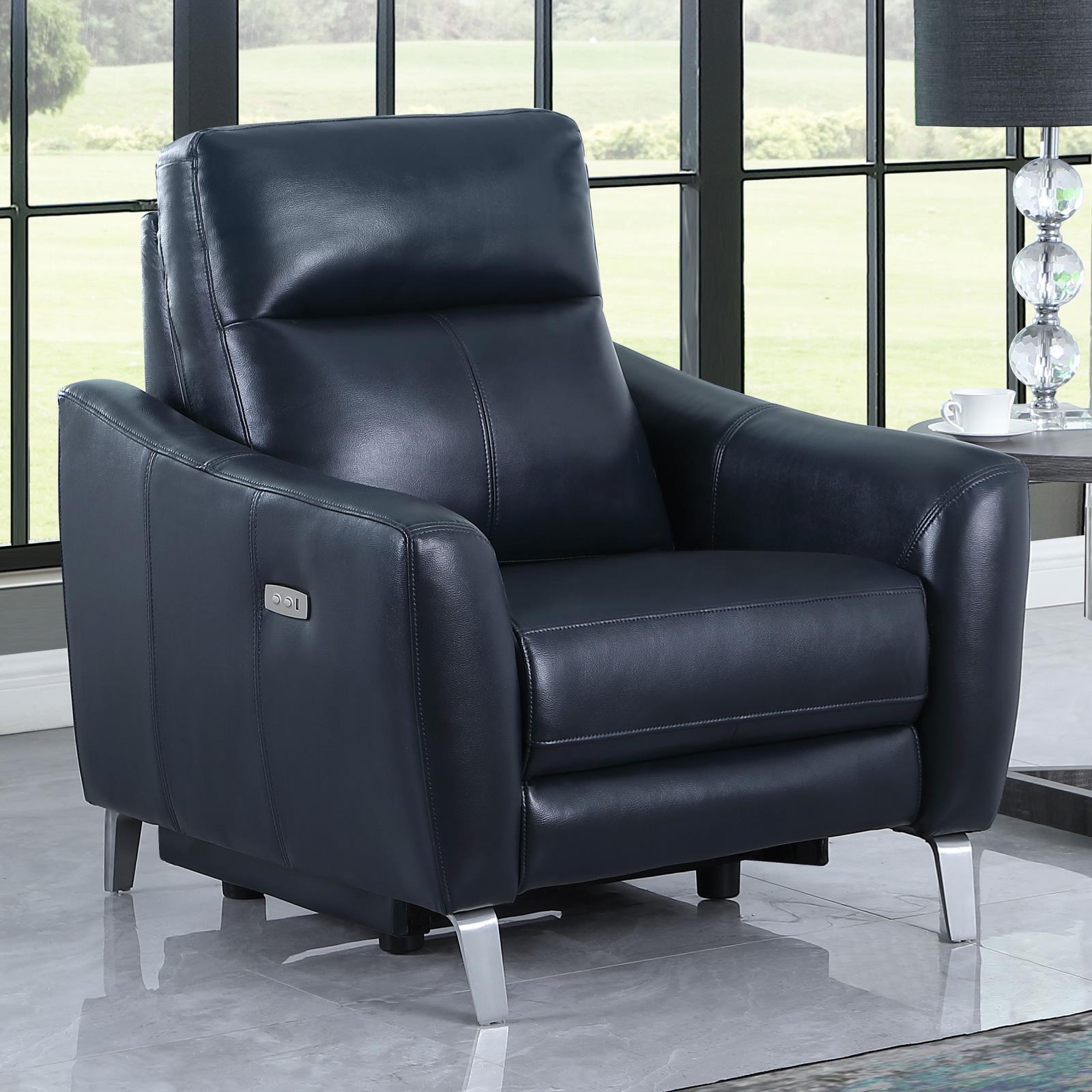 Derek Leatherette Power Recliner with USB Port