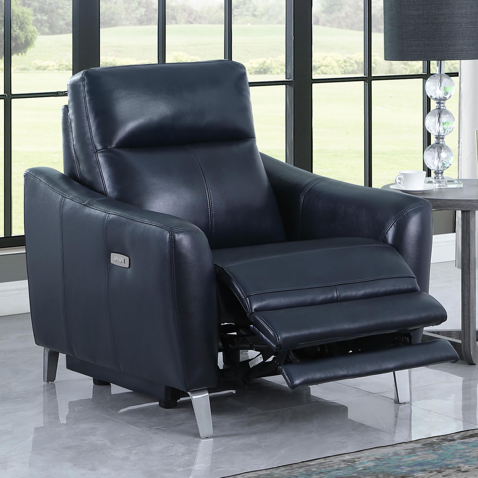 Derek Leatherette Power Recliner with USB Port