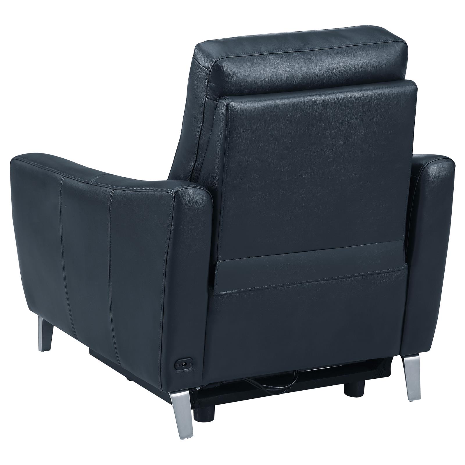 Derek Leatherette Power Recliner with USB Port