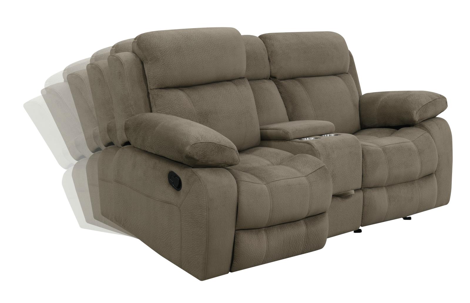 Myleene Velvet Upholstered Glider Loveseat with Console
