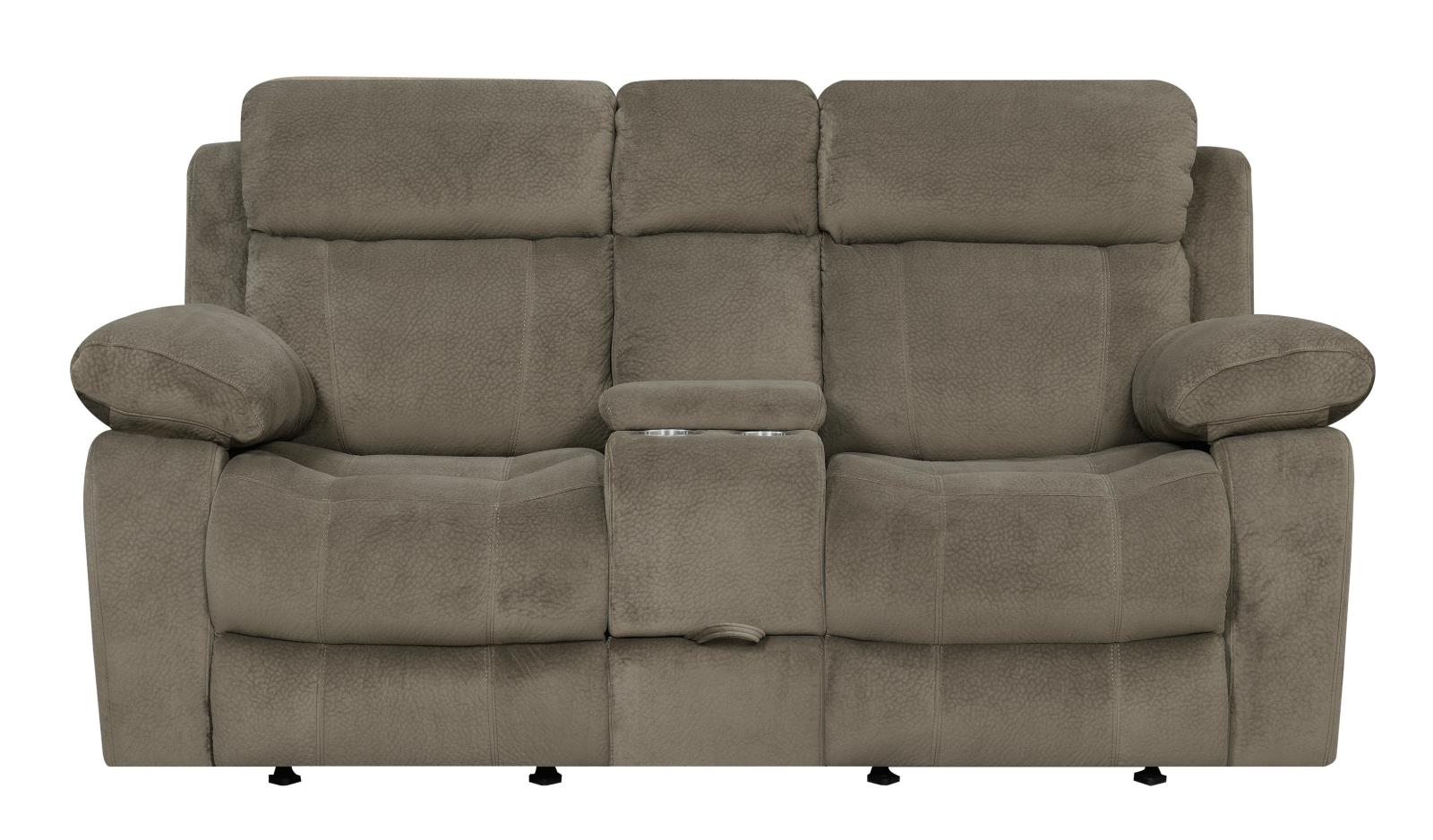 Myleene Velvet Upholstered Glider Loveseat with Console
